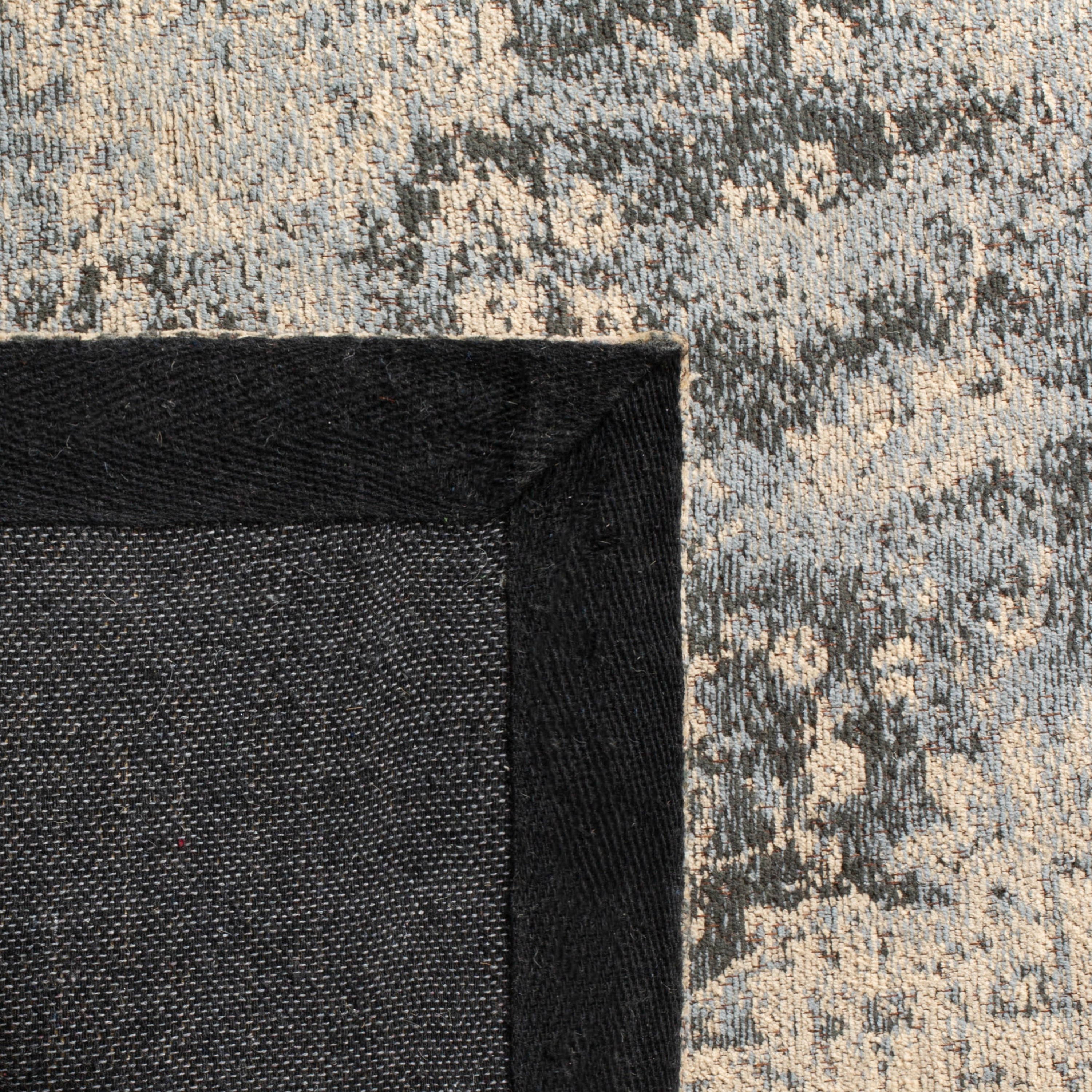 Gray and Cream Rectangular Flat Woven 4' x 6' Area Rug