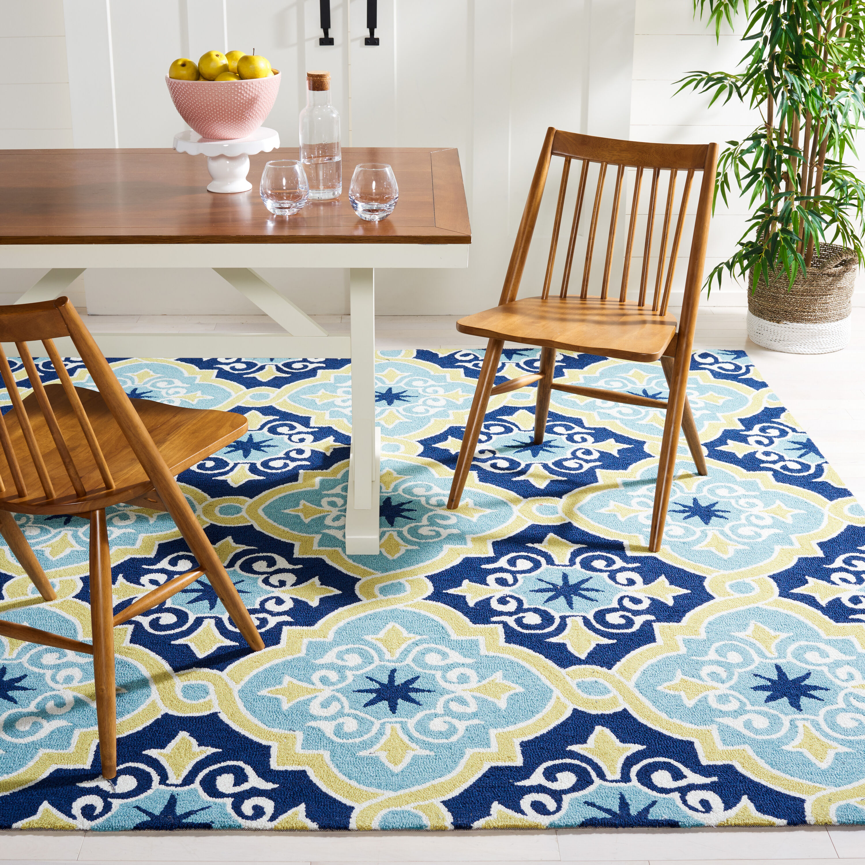 Four Seasons 231A Navy Lt. Blue 8ft x 10ft Contemporary Rug