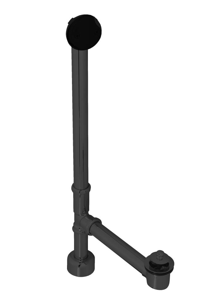 WESTBRASS D3265HK-62 Bath Waste and Overflow 22" All Exposed Pull and Plug In Matte Black