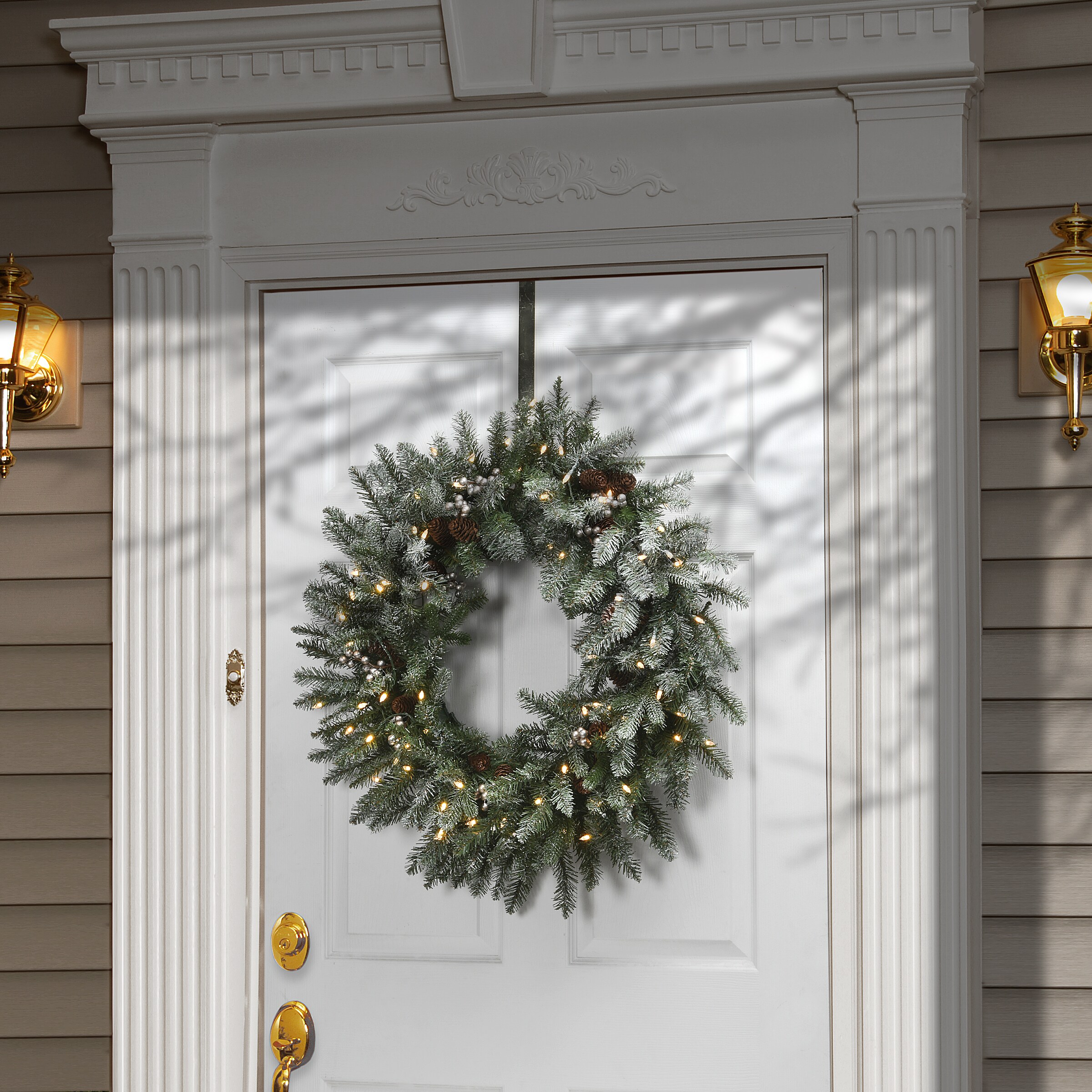 30" Snowy Morgan Spruce Wreath with LED Lights