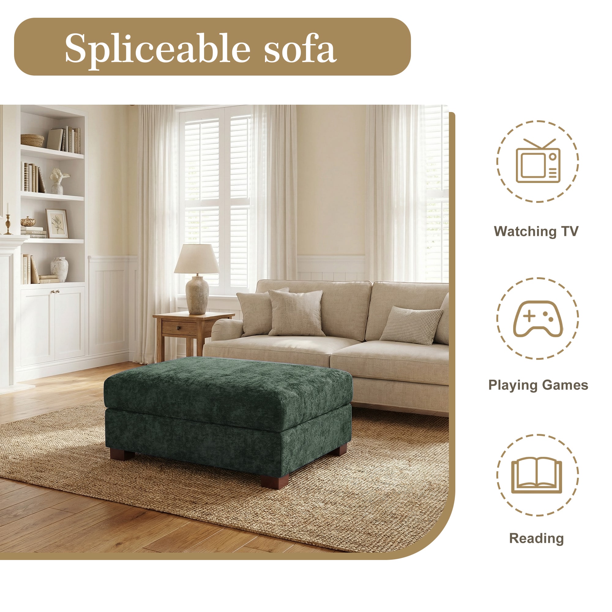 Dreamsidea LS-CS07-C-GRE-OT Indoor-Ottomans - View #6