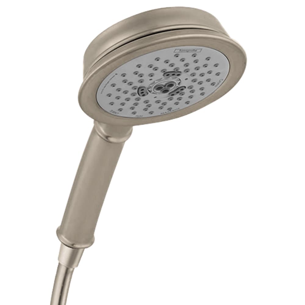 Hansgrohe 04072820 3.0 -Spray Brushed nickel 4.5-in Round Handheld Filtered Shower Head 2.5 GPM