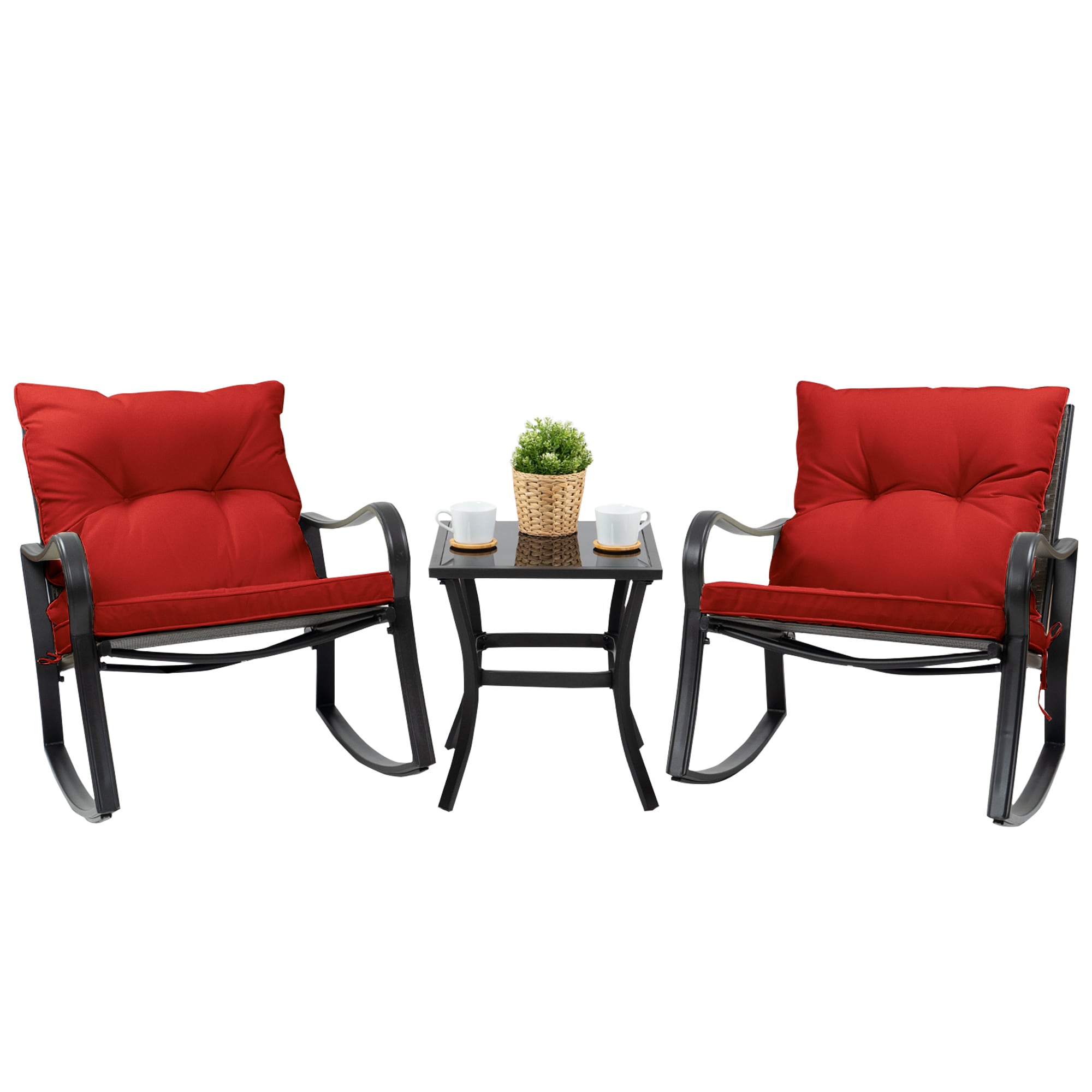 Burgundy discount patio set