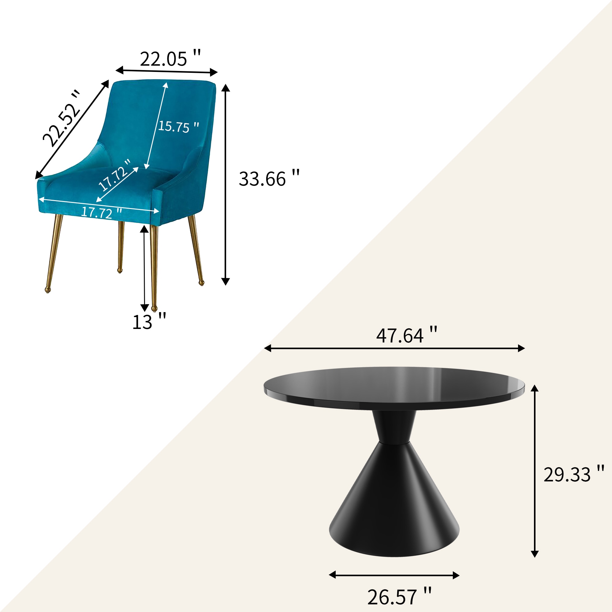 Clihome CL-RBT2-BBK700LBL Dining-Sets - View #6