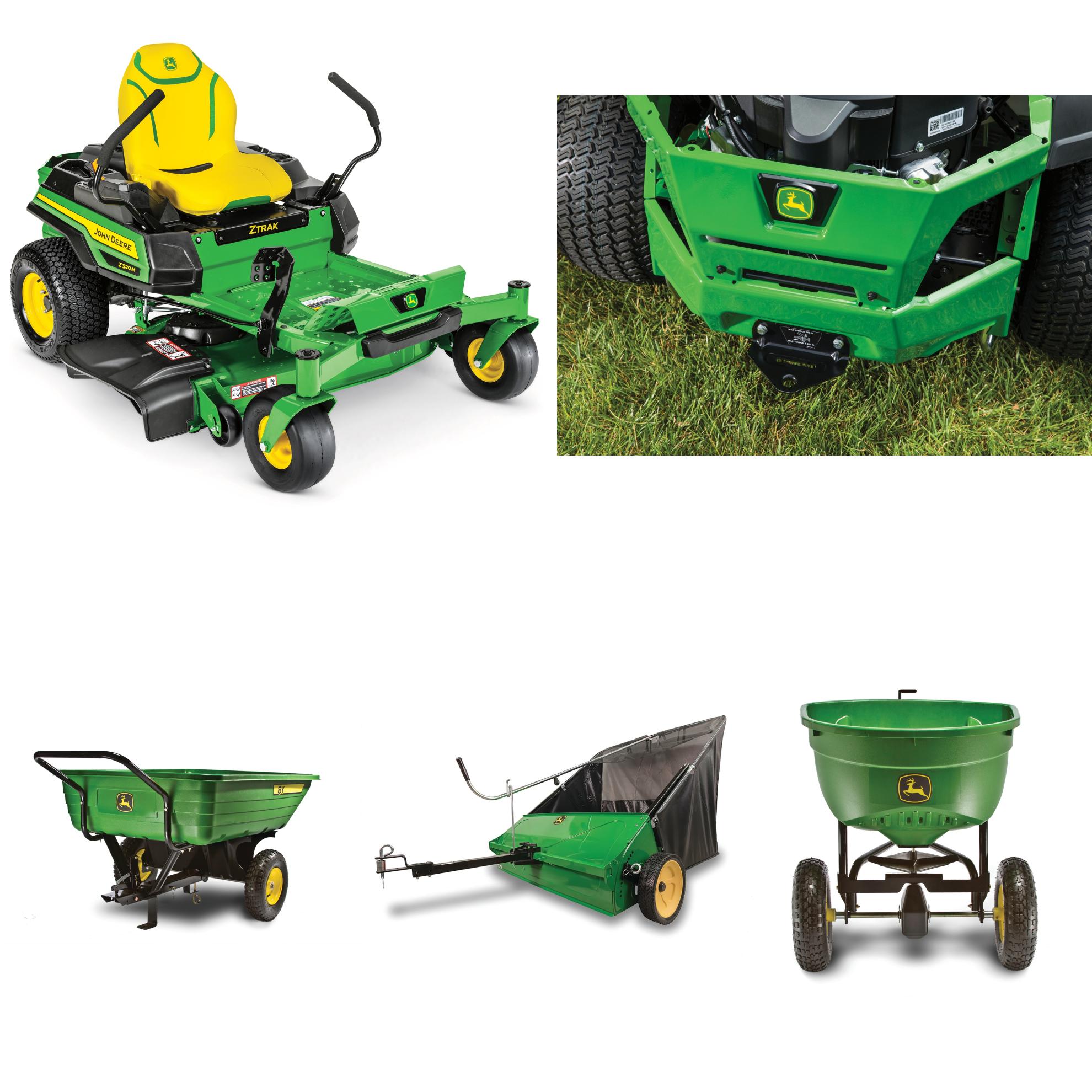 Z320M 42-in Zero-Turn Mower & Property Care Collection; Includes Zero-Turn Mower, Rear Hitch Plate, Dump Cart, Spreader, & Lawn Sweeper