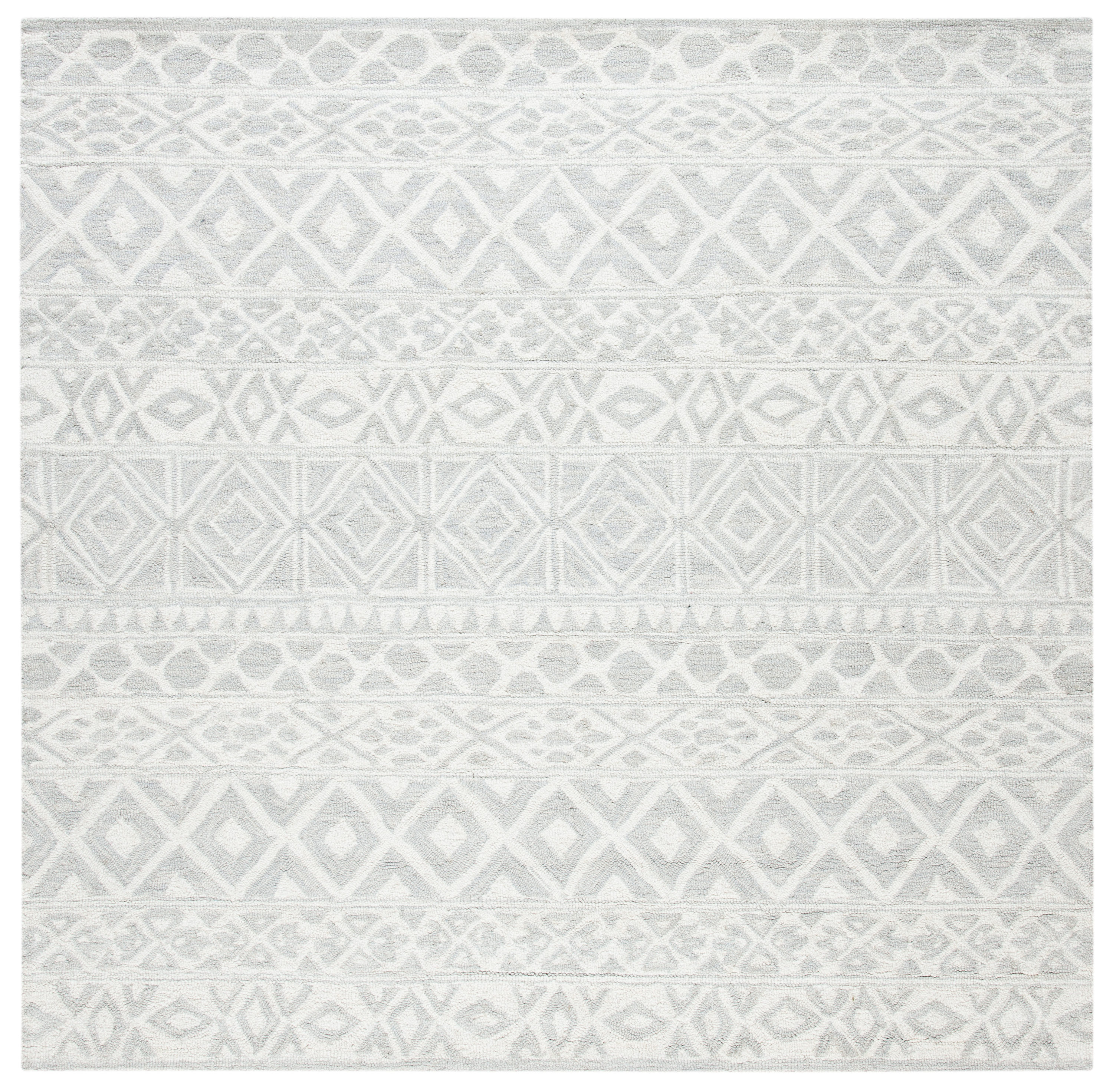 Ivory Elegance Handmade Tufted Wool Square Rug - 6'x6'