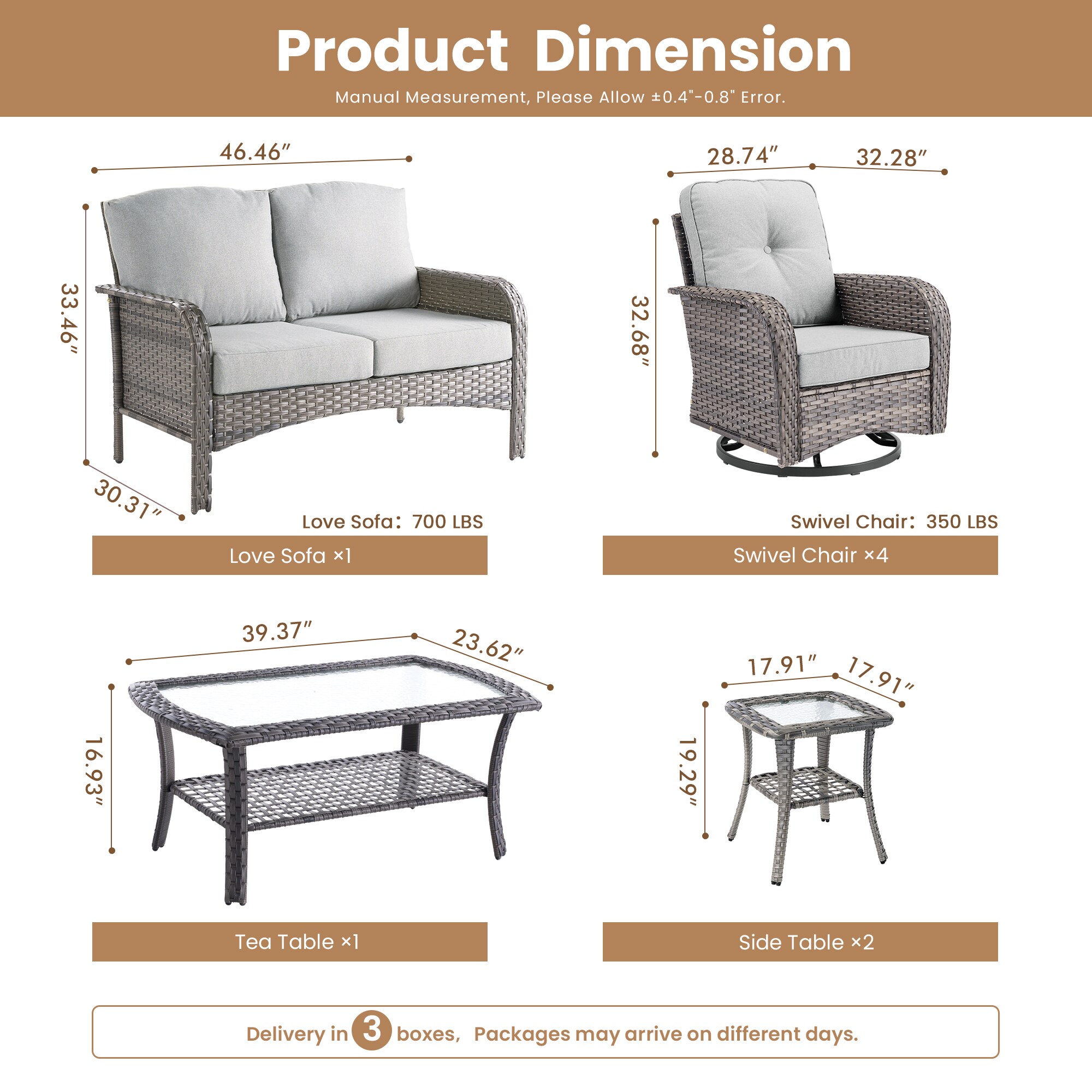 weaxty HMBYZGNCGNDS400S81 Patio-Conversation-Sets - View #7