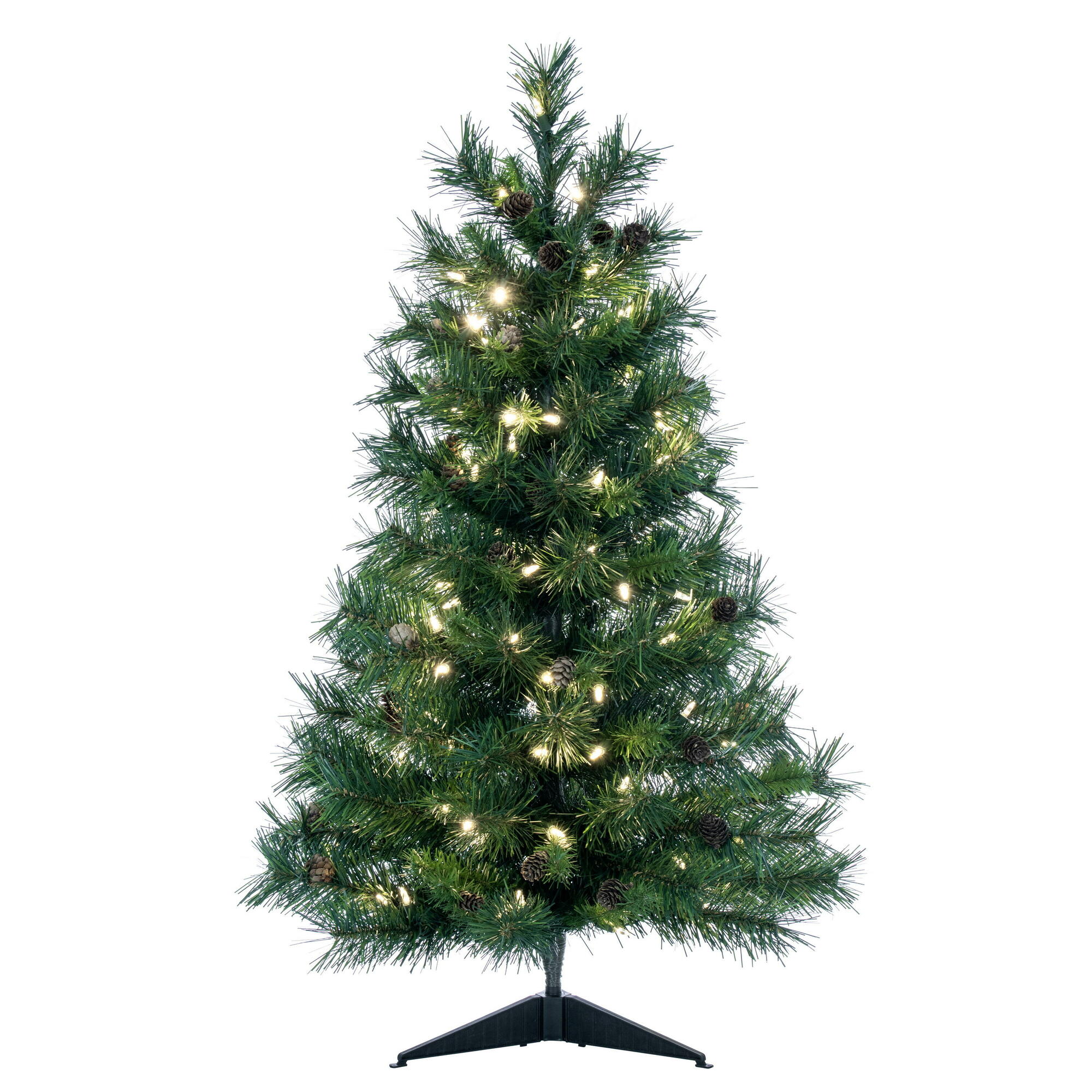 Vickerman A801004LED 3-ft Pine Pre-lit Artificial Christmas Tree with White LED Lights