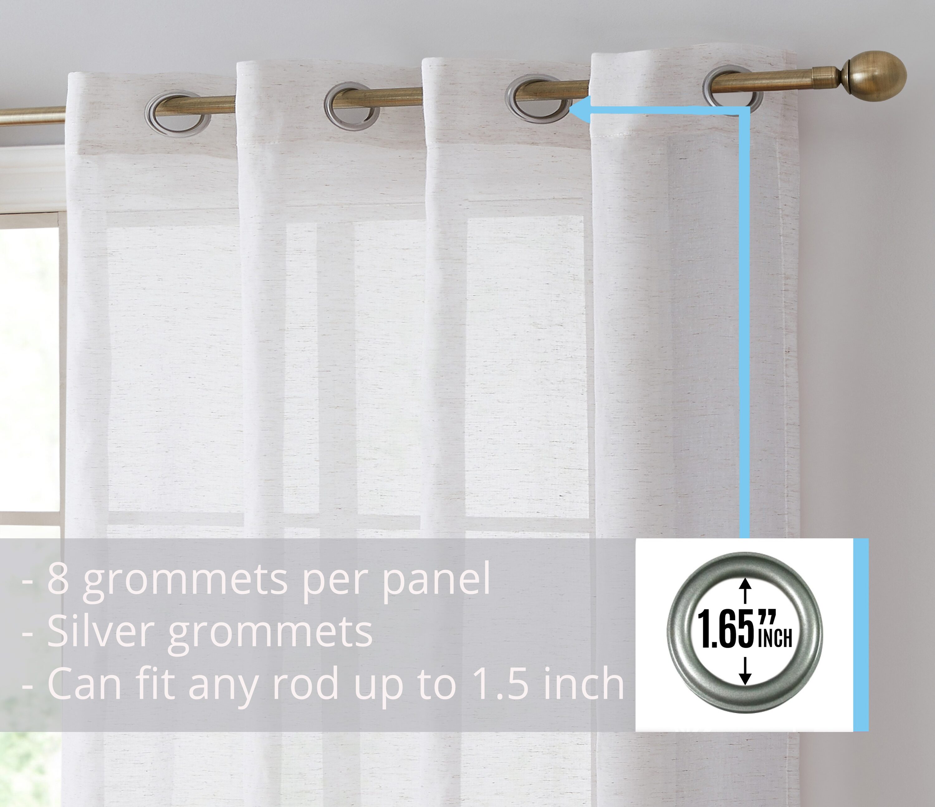 HLC.me SIERA-LN-WHT84 curtains - View #3