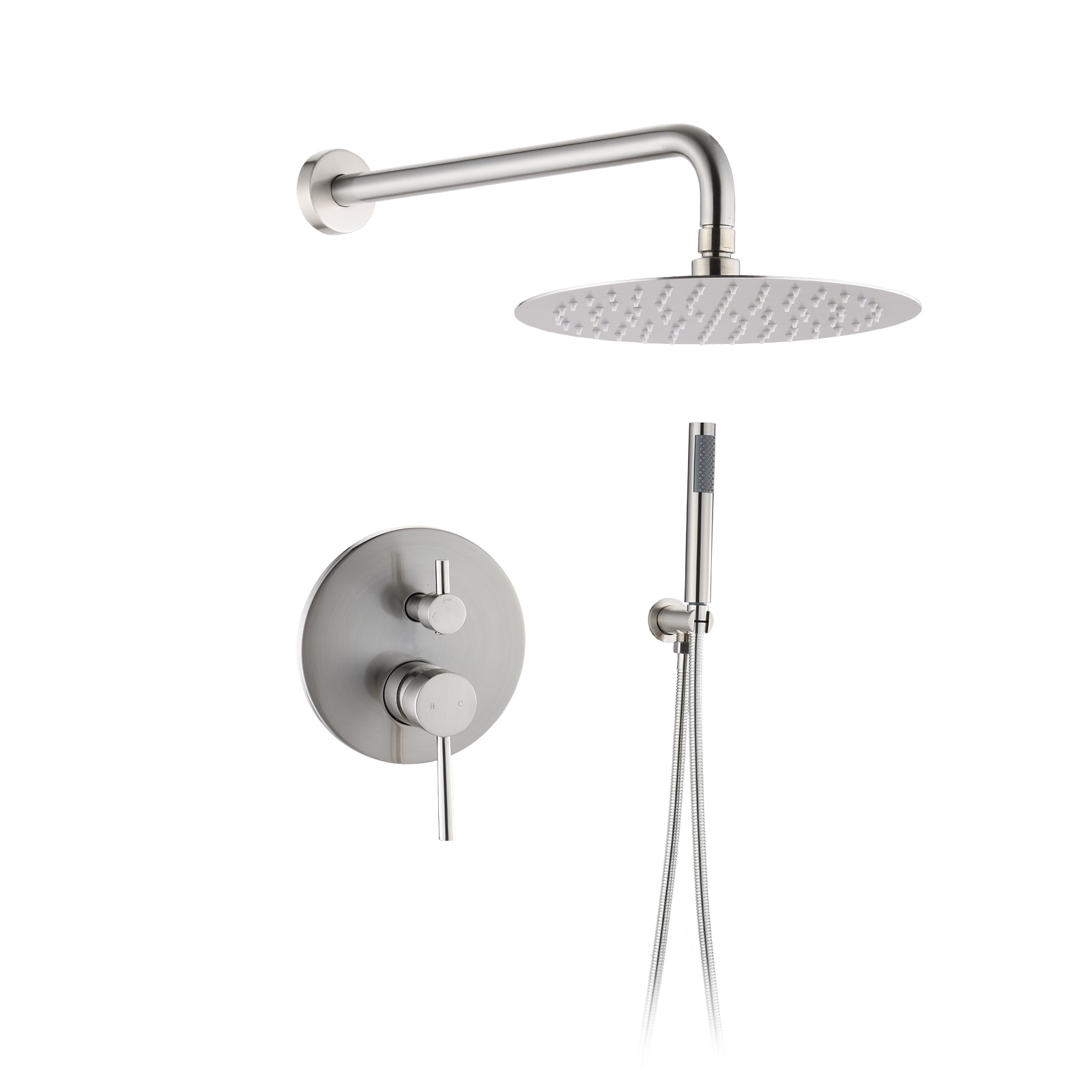 ZAKLOOP Brushed Nickel Rain Shower Head for Bathtub and Shower Fixture Upgrade