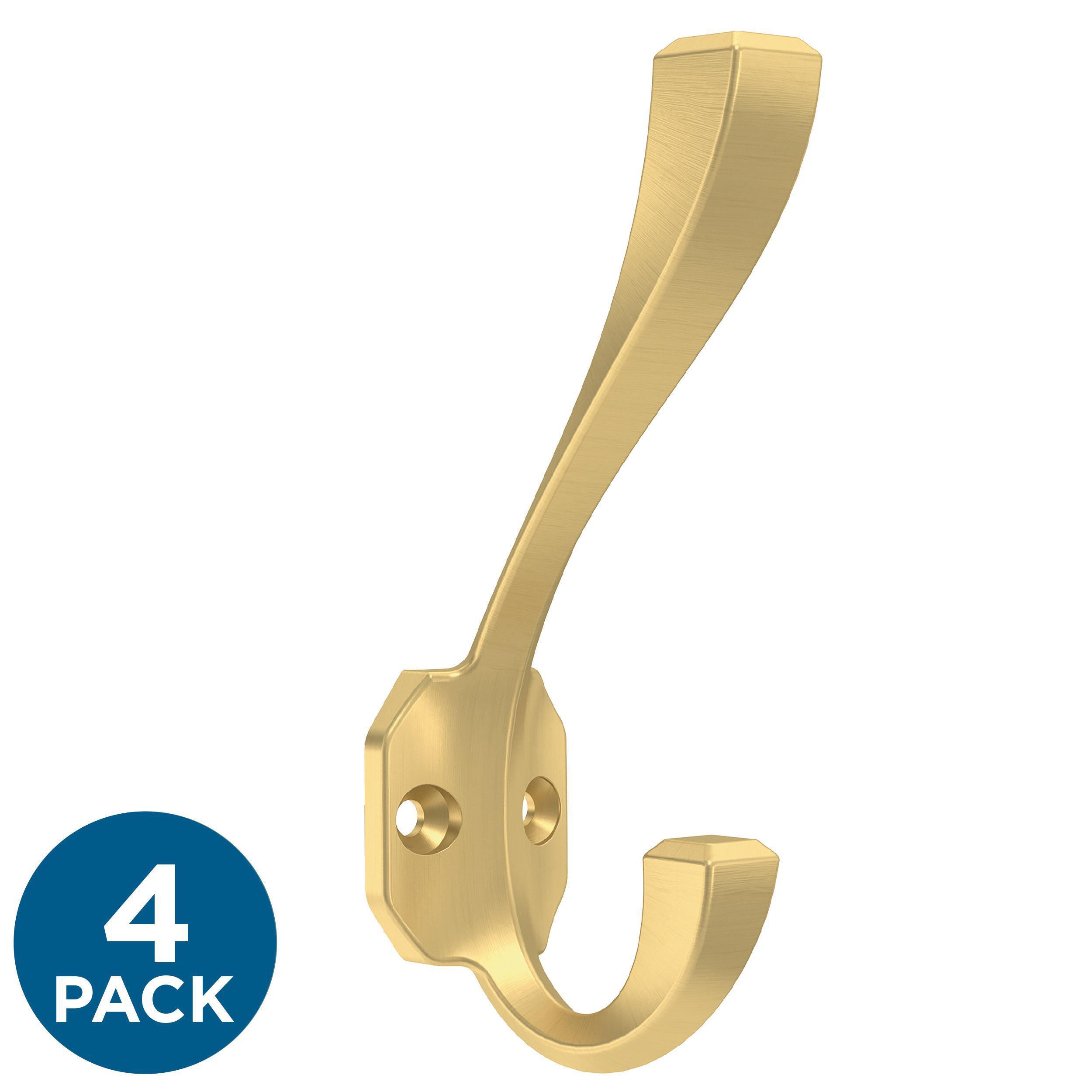 Franklin Brass 27 In. Hook Rail W/6 Heavy Duty Coat And Hat Hooks,  Lacquered Pine & Brass Plated