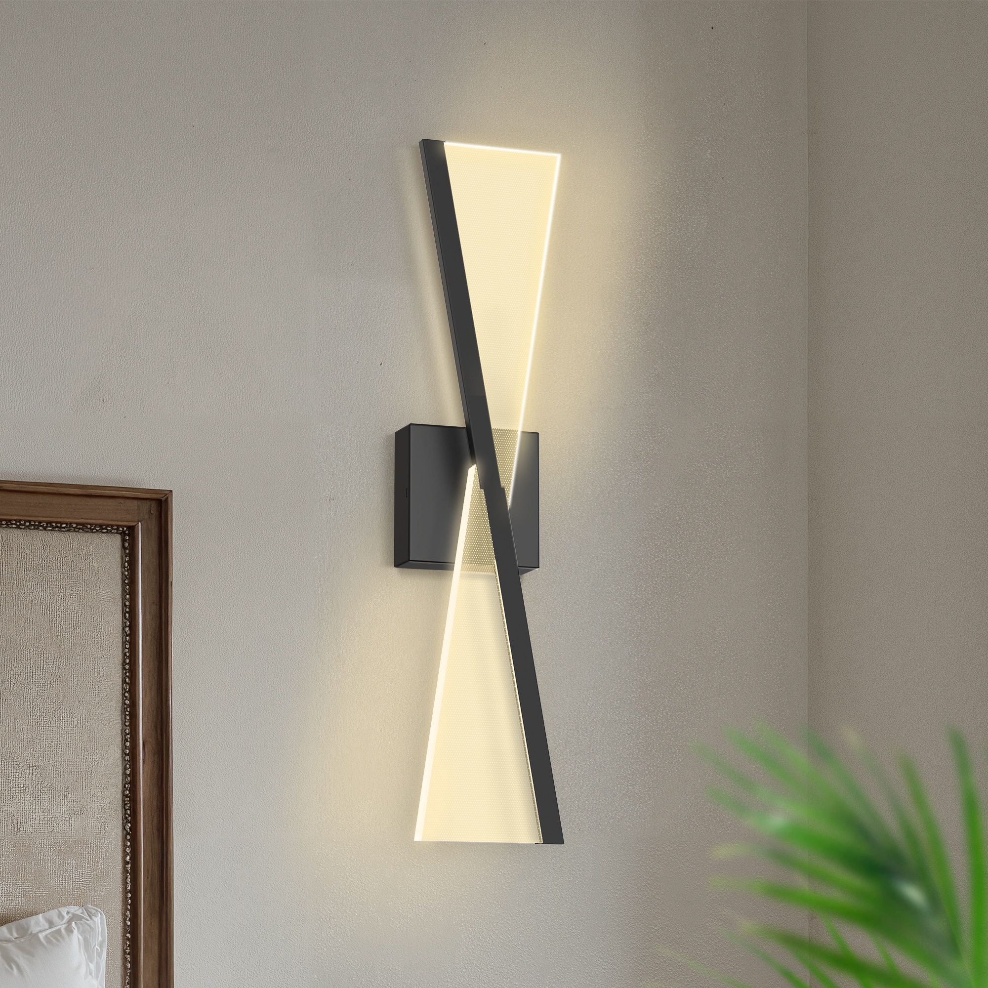 YANSUN LA-NK-NB21901ABL-21 4.7-in W 2 -Light Matte Black French country/cottage Wall Sconce