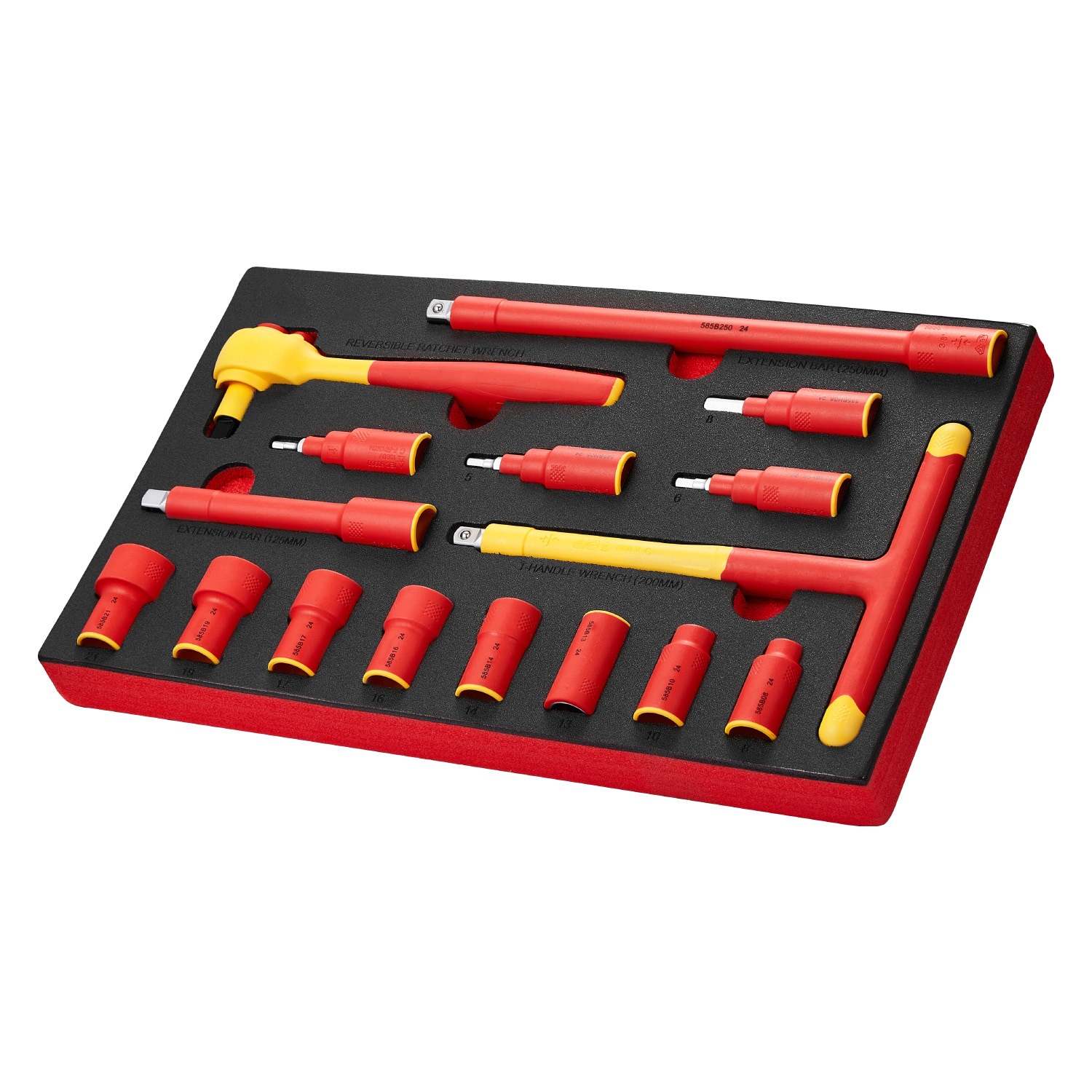 SVOPES SVOPESJYGJTZJ11125V0 16-Piece Insulated Socket Set 16 -Piece 3/8-in 1/4-in Ratcheting Multi-Bit Screwdriver Set
