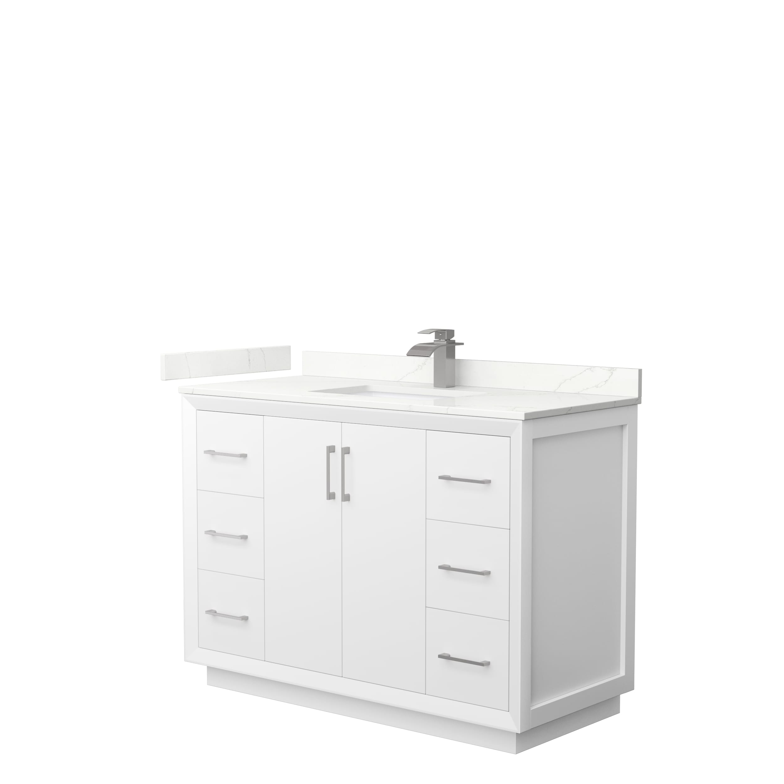 Wyndham Collection WCF414148SWHGTUNSMXX Strada 48-in White Undermount Single Sink Bathroom Vanity with Giotto Quartz Top