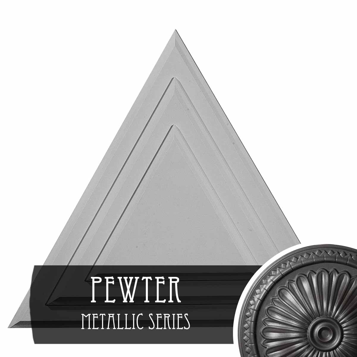 Ekena Millwork CM19TGPES Triangle 19-in W x 16.625-in L Pewter Polyurethane Ceiling Medallion