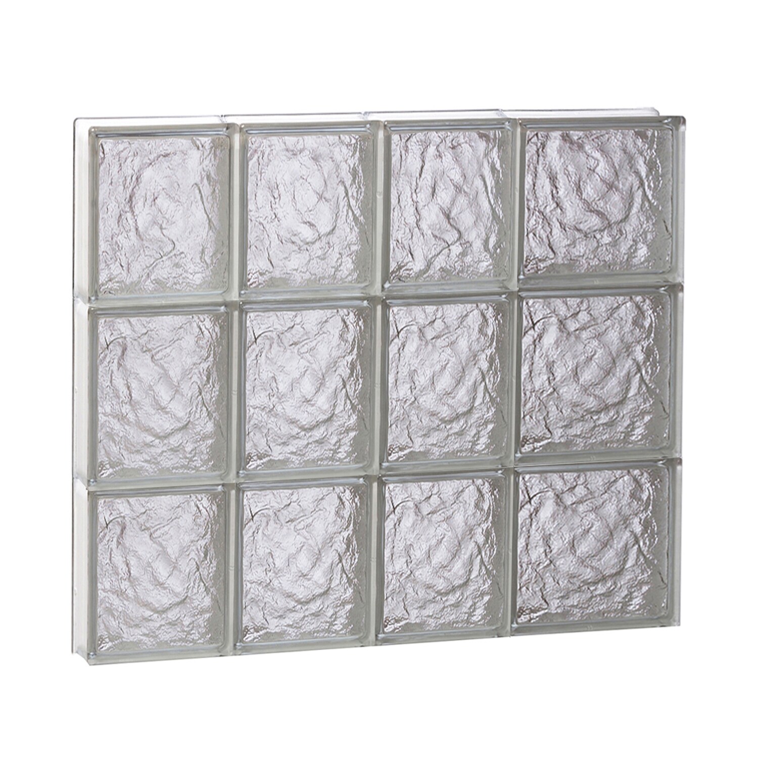 REDI2SET S2624IS Ice Glass 25-in x 23-1/4-in Frameless Replacement Glass Block Window
