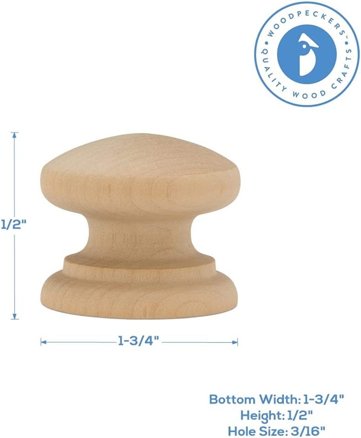 Woodpeckers Crafts MF-KNBBR-134-P25 Cabinet-Knobs - View #2