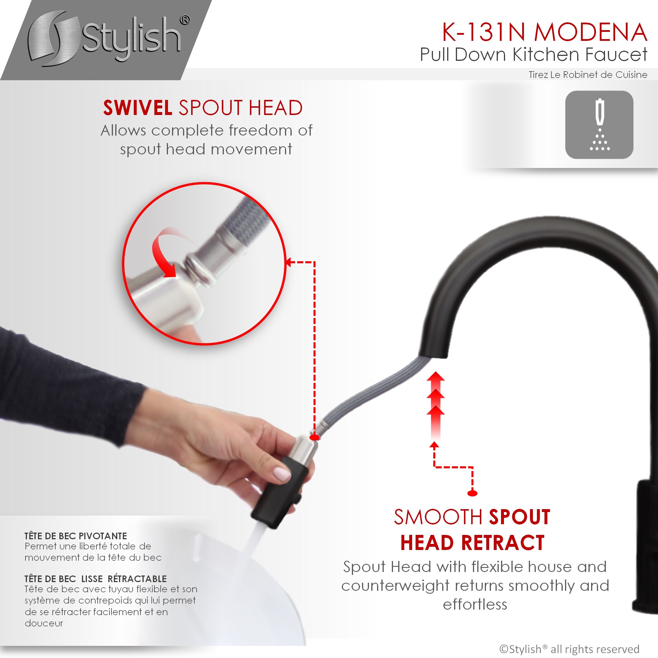 Stylish K-131N Kitchen-Faucets - View #8