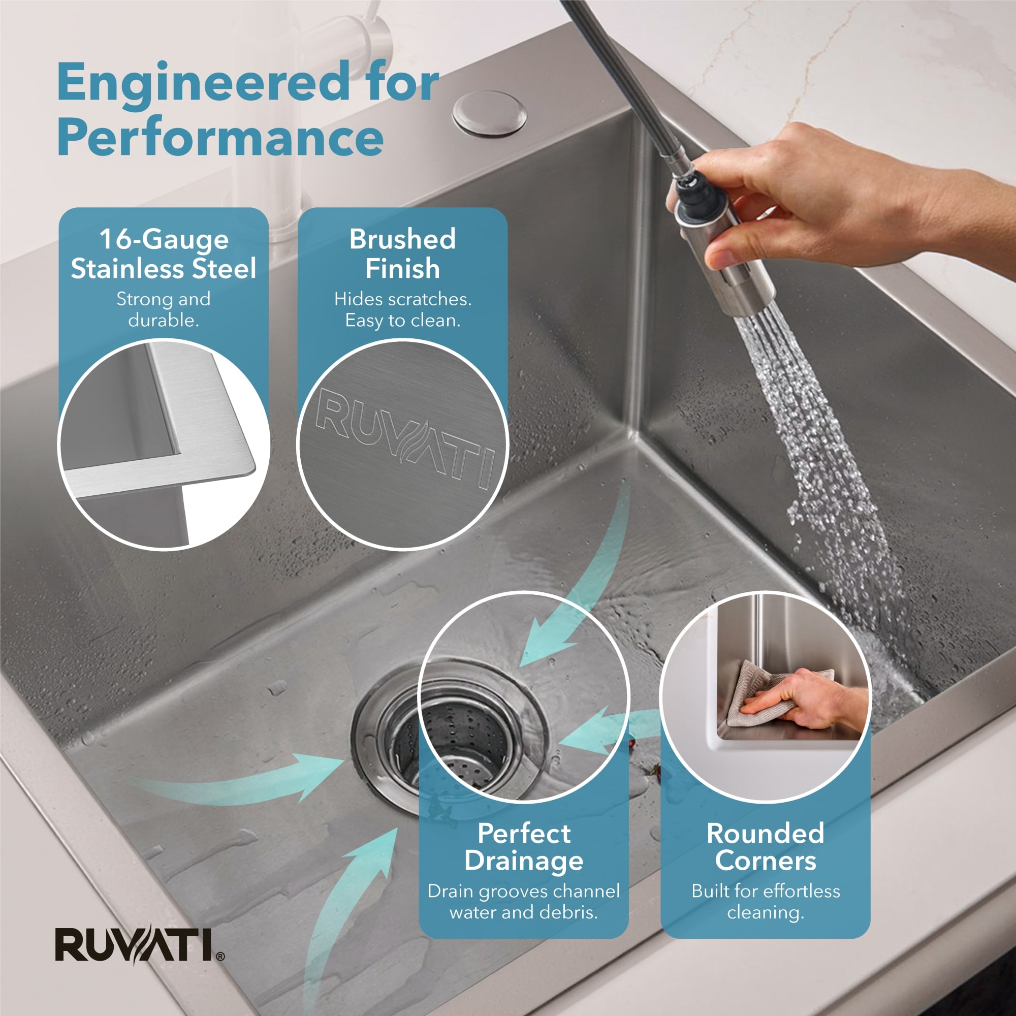Ruvati RVH8008 Kitchen-Sinks - View #5