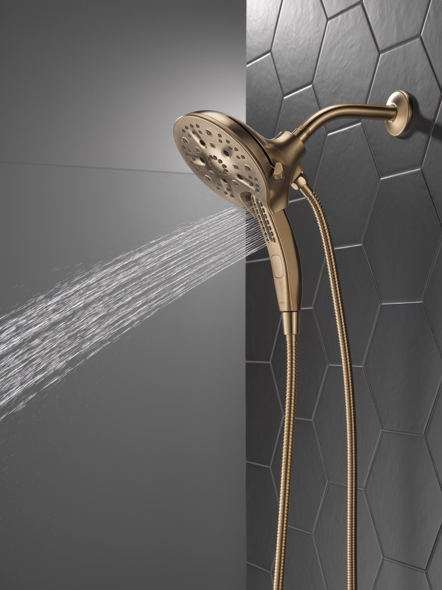 Delta Universal Showering Components Champagne Bronze Dual Shower Head 25 Gpm 95 Lpm In The 5034