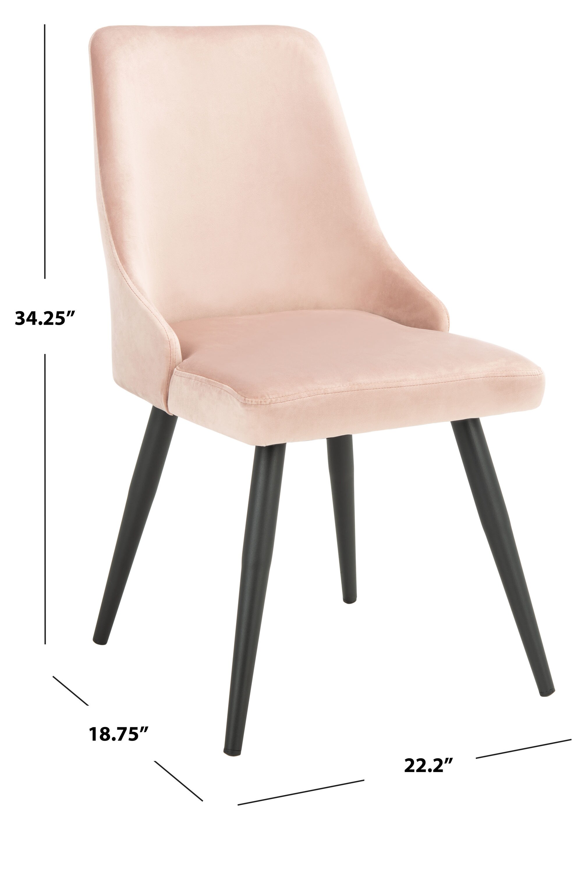 Safavieh Zoi Contemporary/Modern Velvet Upholstered Dining Side Chair ...