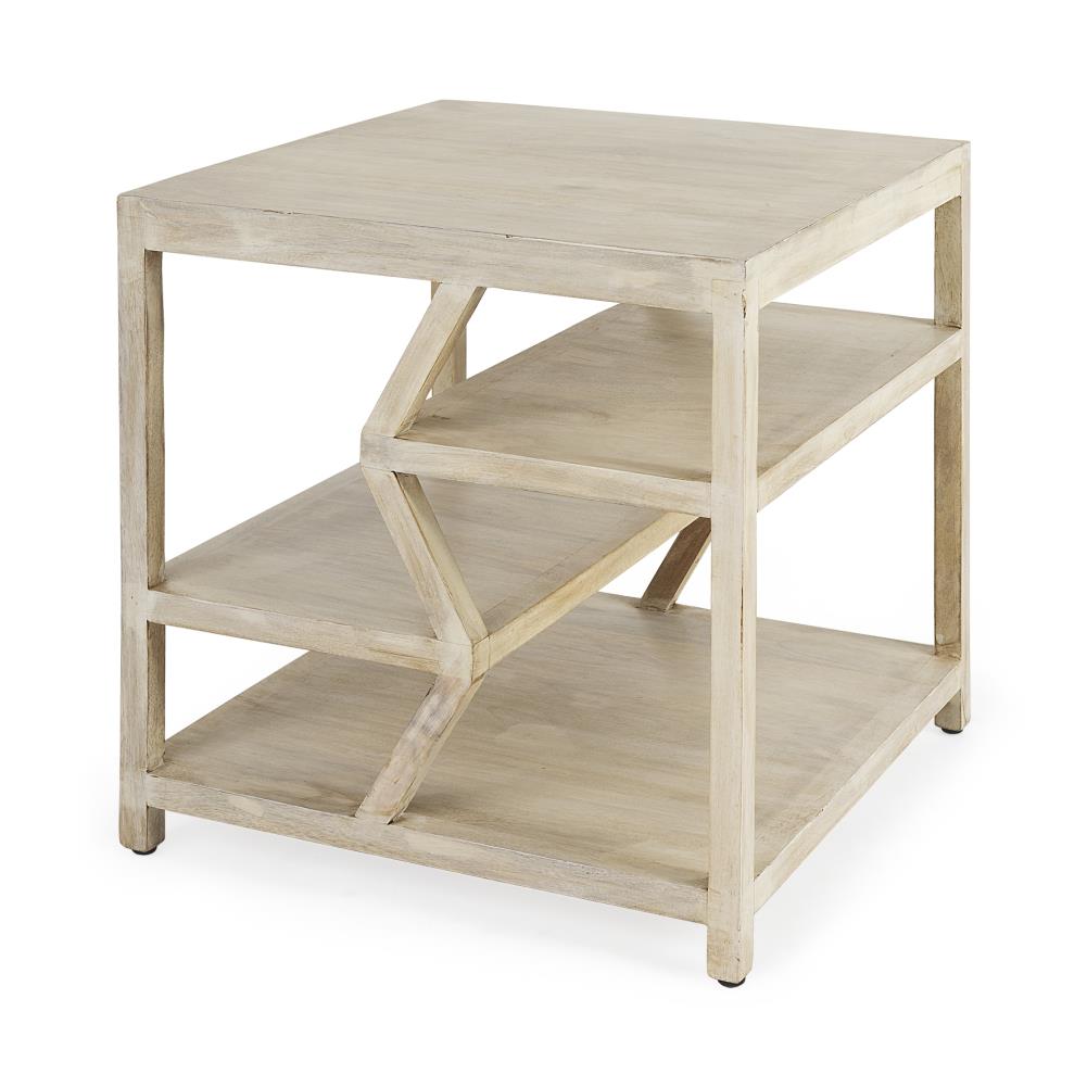Mercana 68500 Dayton 22-in W x 22-in H Brown Wood Coastal End Table with Storage Fully Assembled