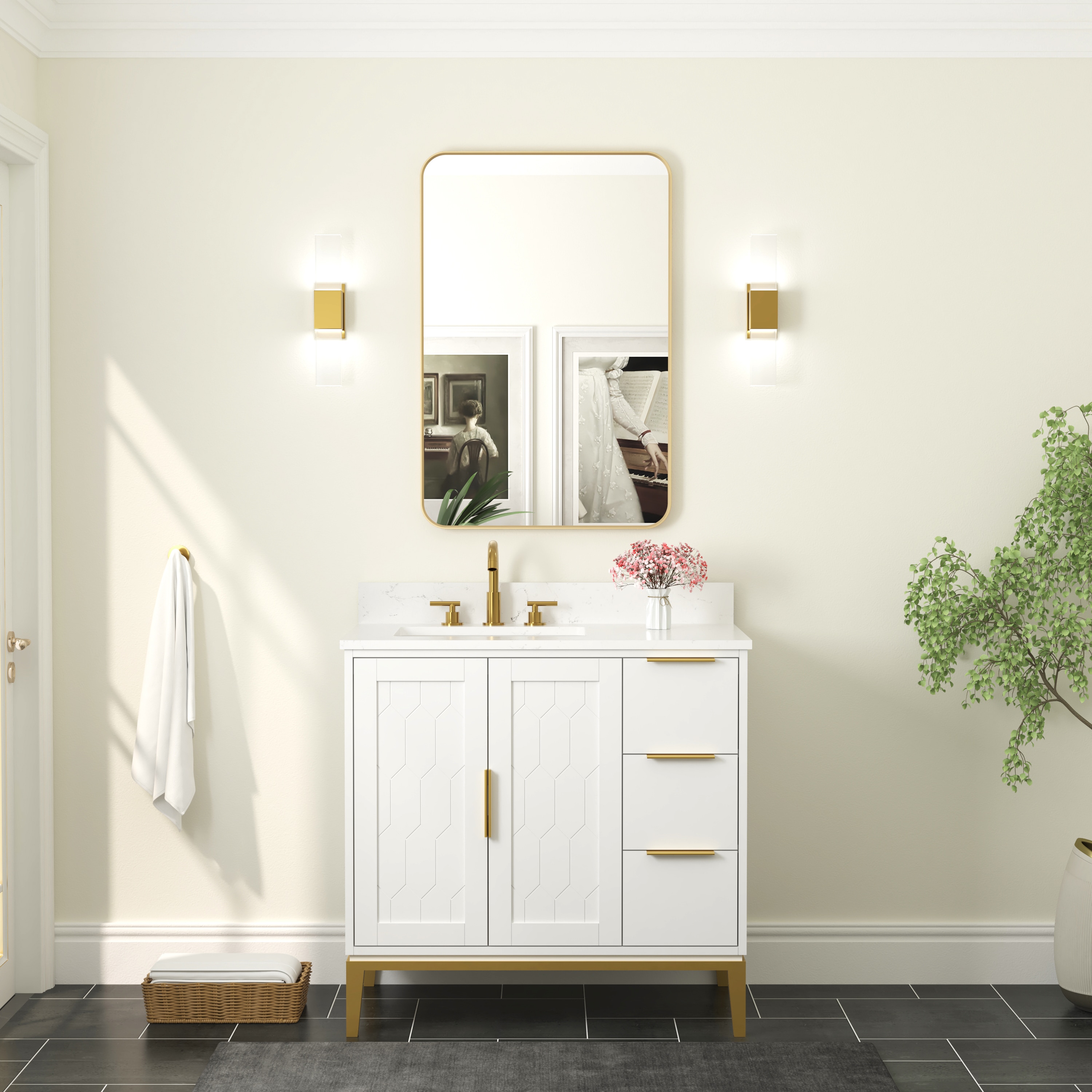 WELLFOR F1MR2436BG Framed-Bath-Mirrors - View #13