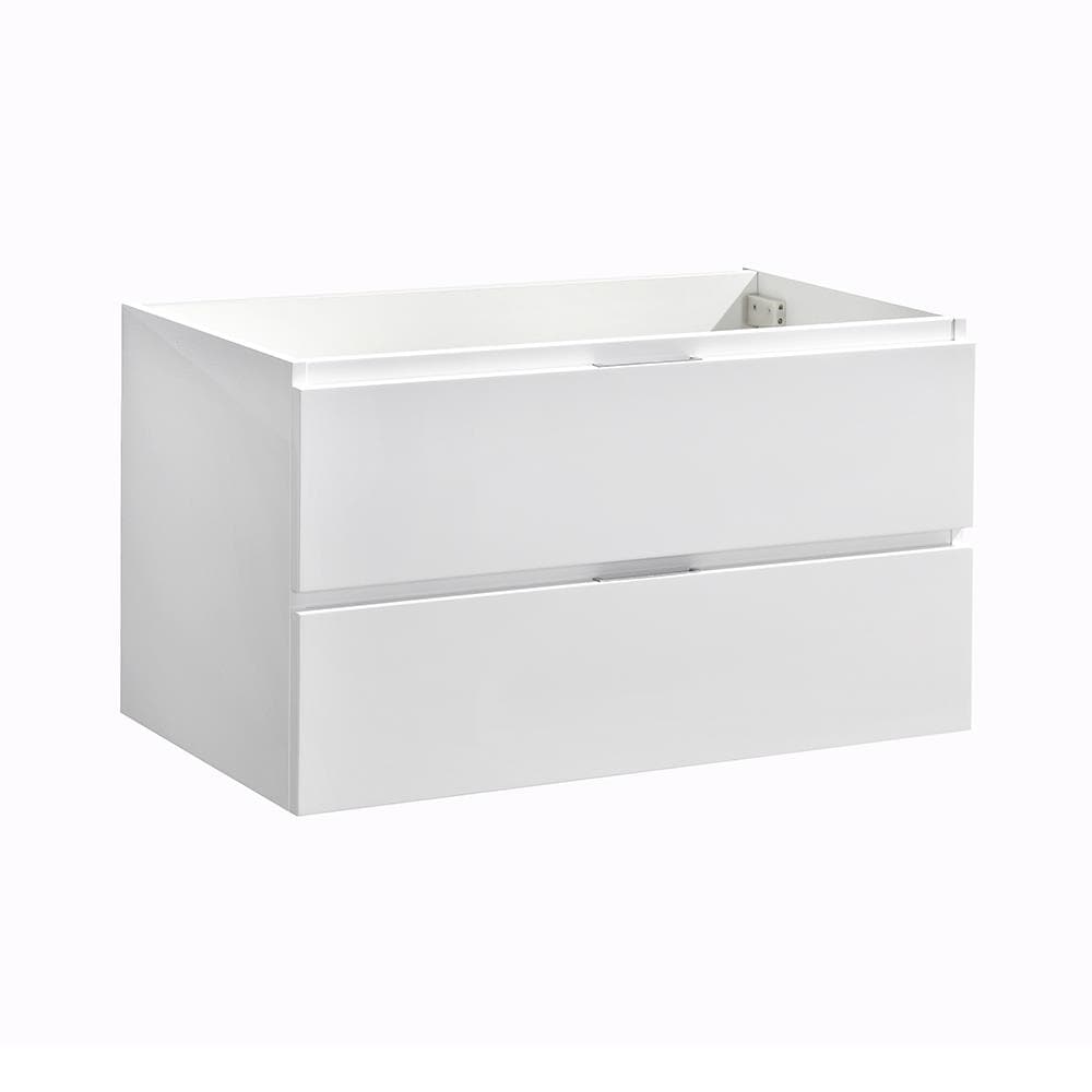Valencia 36" Glossy White Wall Mount Single Sink Vanity Base