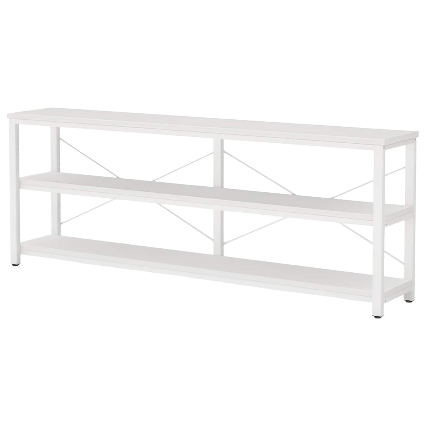 Slickblue - 3 Tier Console Sofa Table with Three Tier Open Shelves for Entryway Hallway Living Ro...
