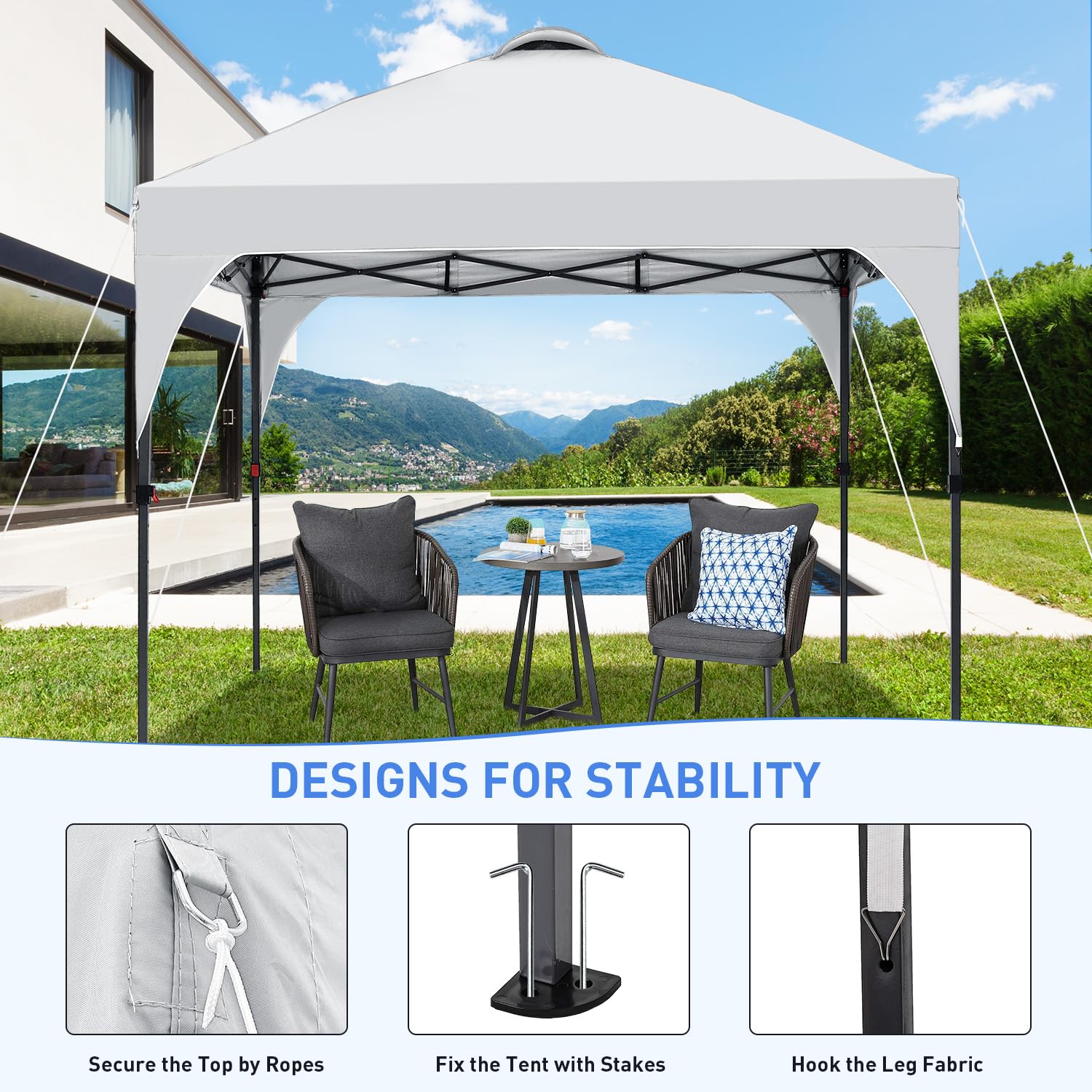 DYRCJ Pop Up Canopy 10x10 FT Outdoor Canopy Tent with Carrying Bag and ...