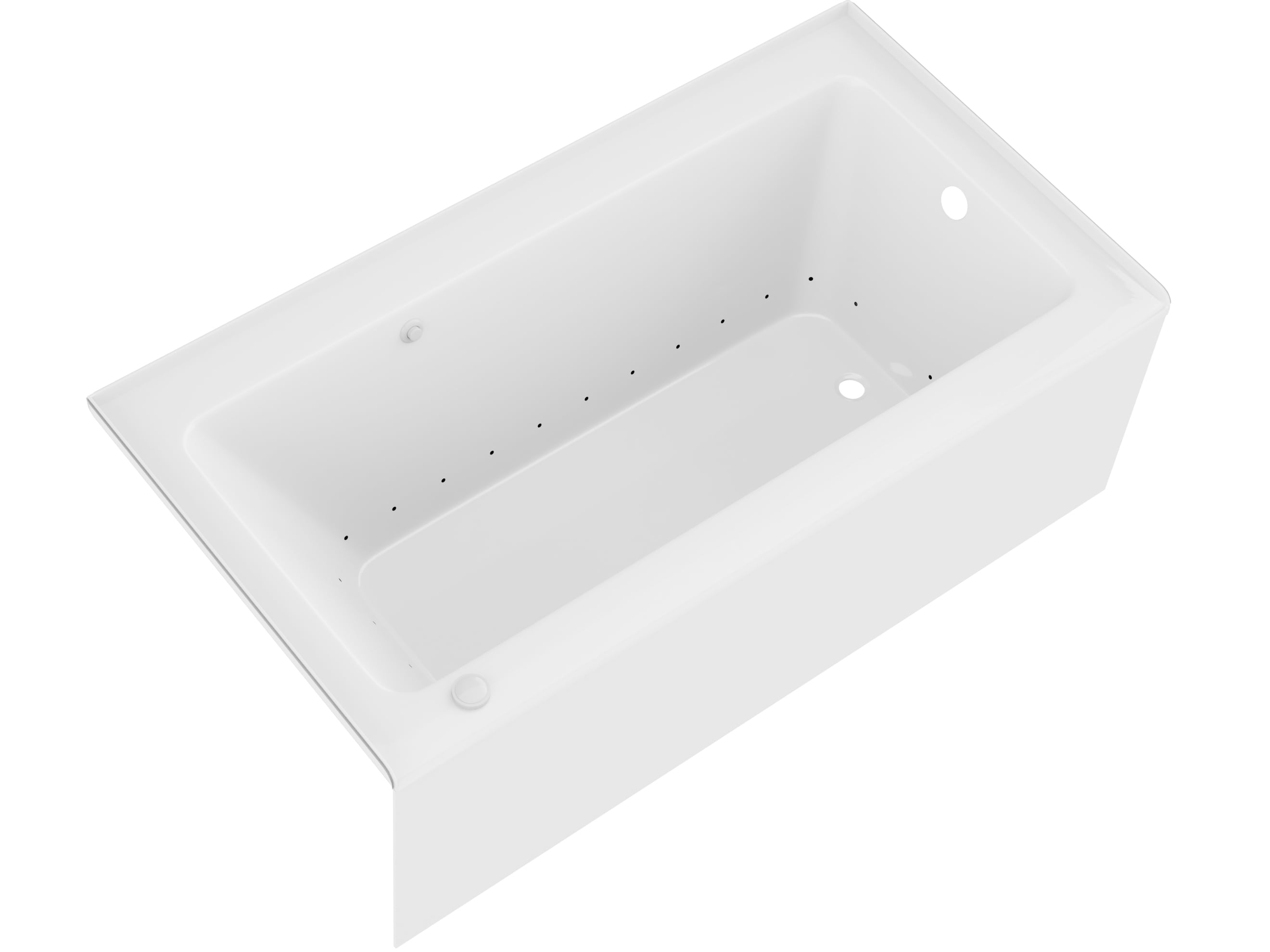 Endurance DTLSX Series 32-in x 60-in White Acrylic Rectangle Drop-in Air Bath ( Right Drain )