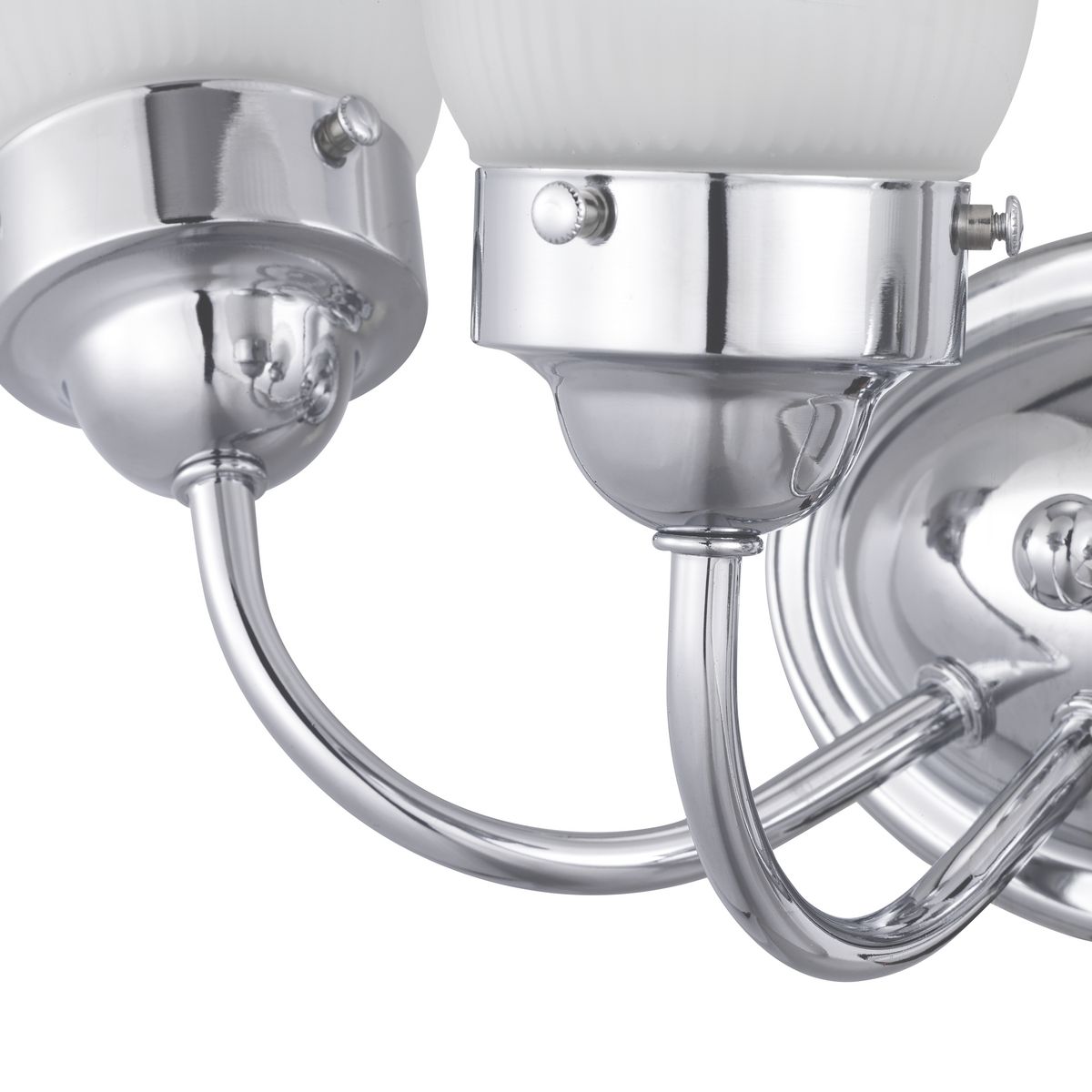 Polished Chrome Fluted Glass 3-Light Bath Vanity Fixture