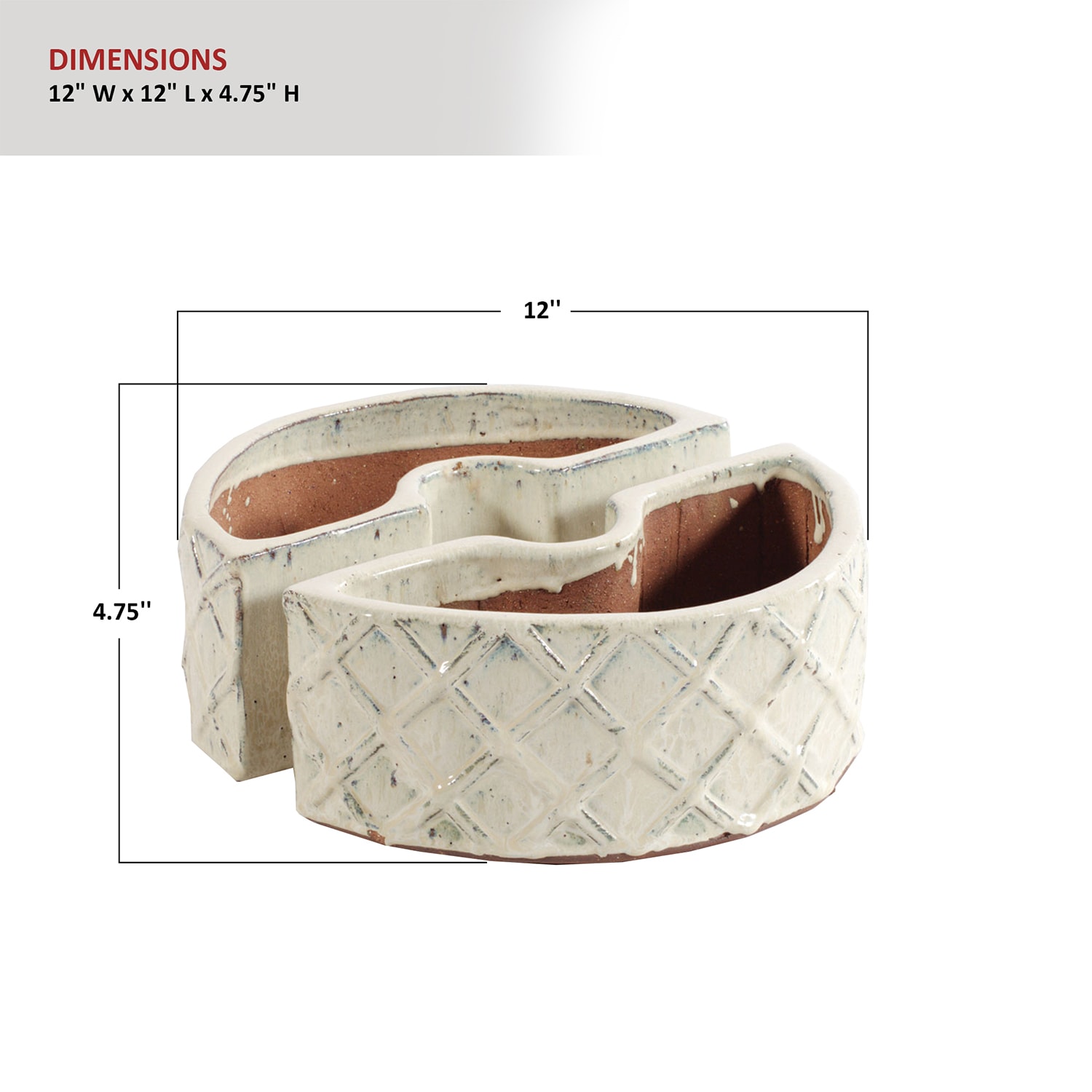 Crema Ceramic Half Moon Umbrella Planter Set