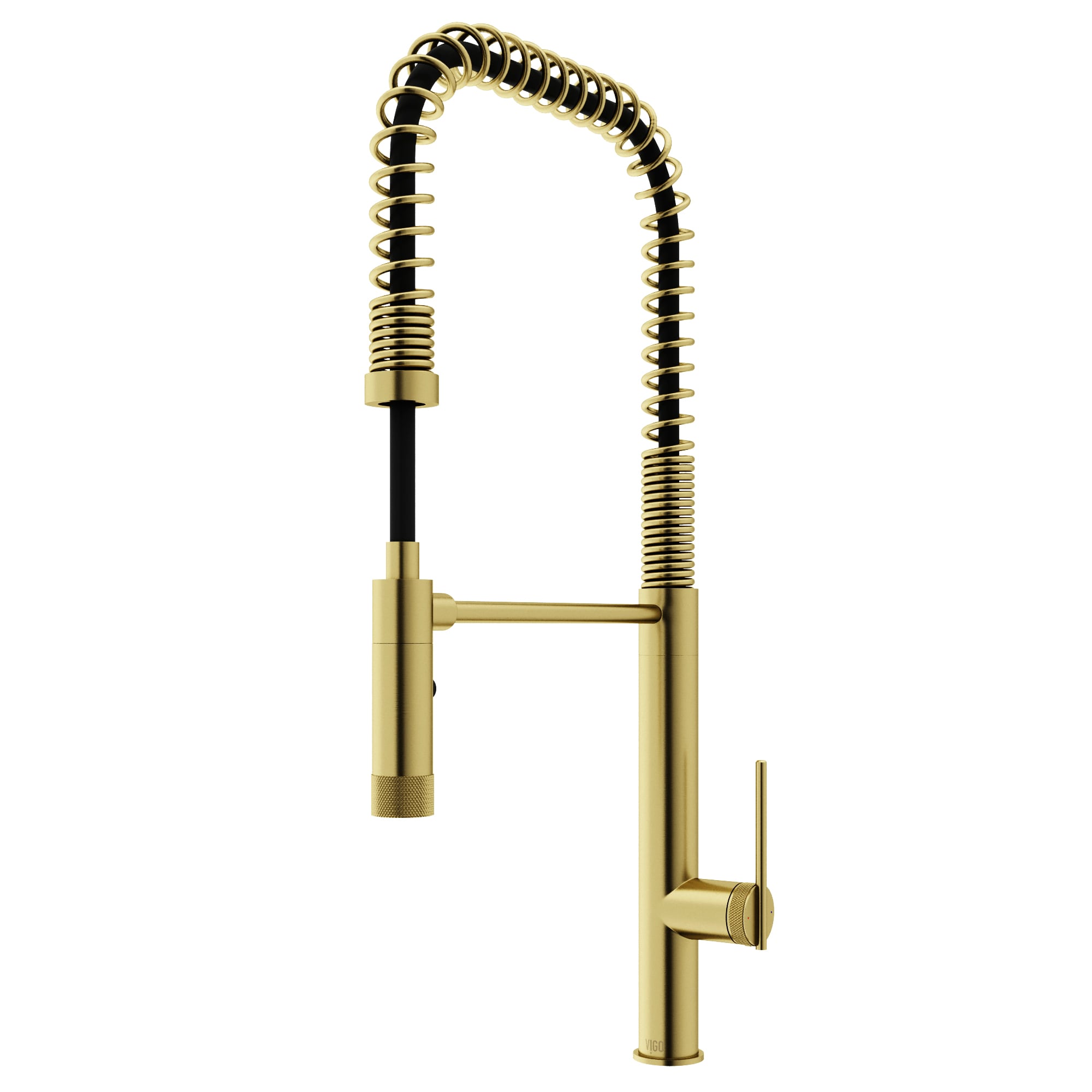 VIGO VG02037MG Sterling Matte Brushed Gold Single Handle Deck-mount Pull-down Kitchen Faucet with Sprayer