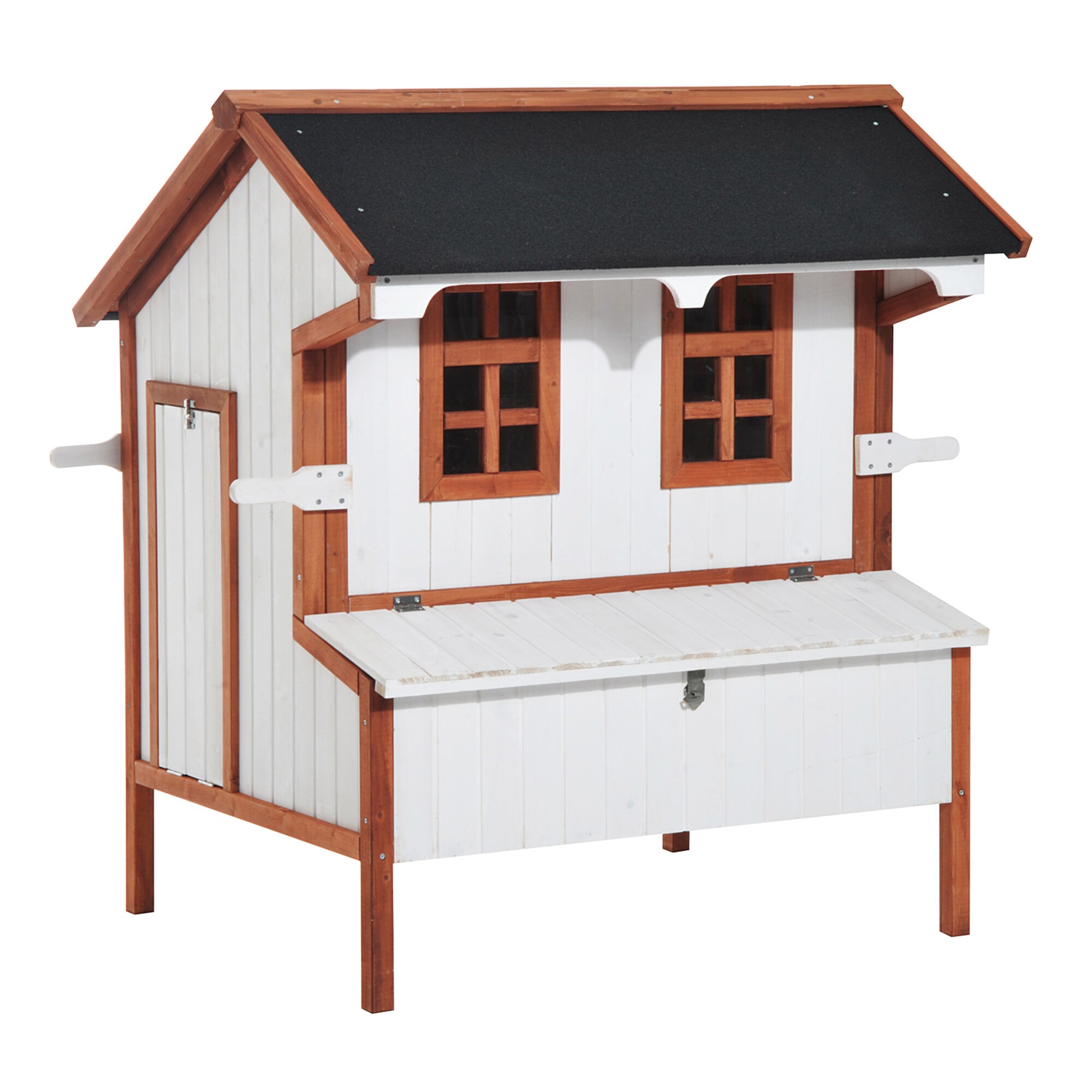 Tinyhomie Wooden Chicken House Raised Rabbit Hutch Waterproof Roof ...
