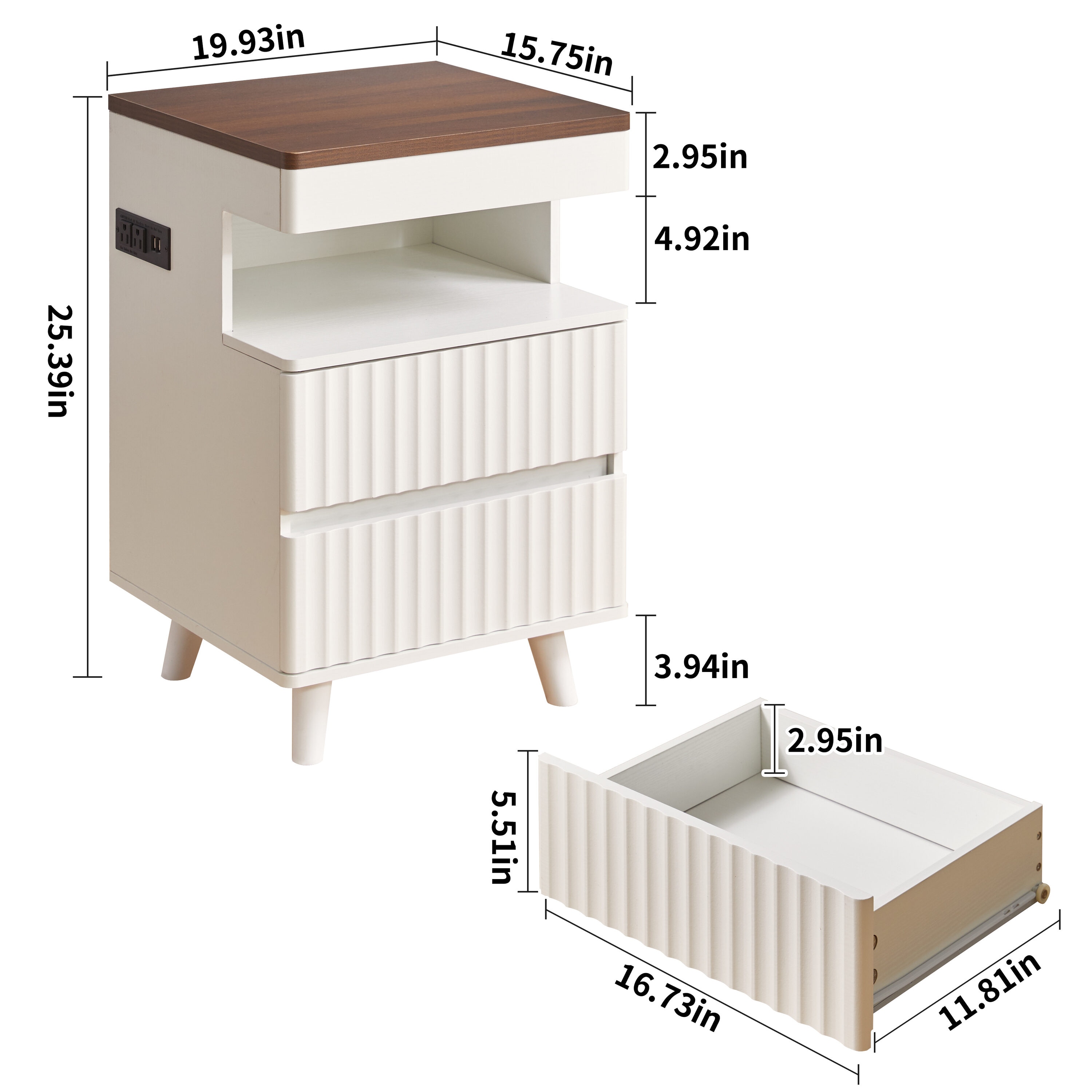 Homy Casa NS5368-2D1S-MD-WH dressers - View #4