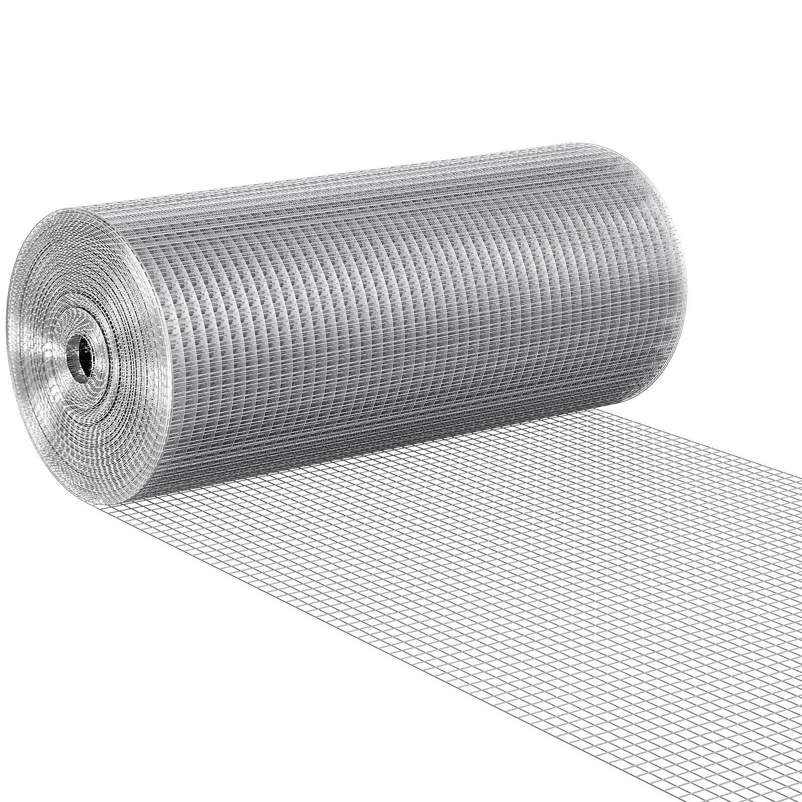 Slickblue Galvanized 24 in x 25/50/100 ft Welded Wire Mesh Fence 19 Gauge Hardware Cloth Roll for Garden or Animal Barrier