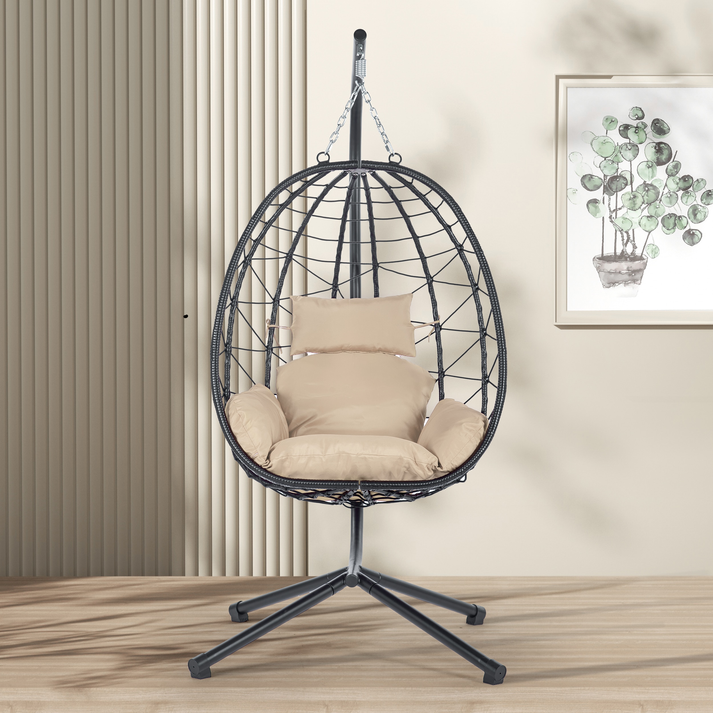  BODEOS01BEG Beige Metal Glider Swing