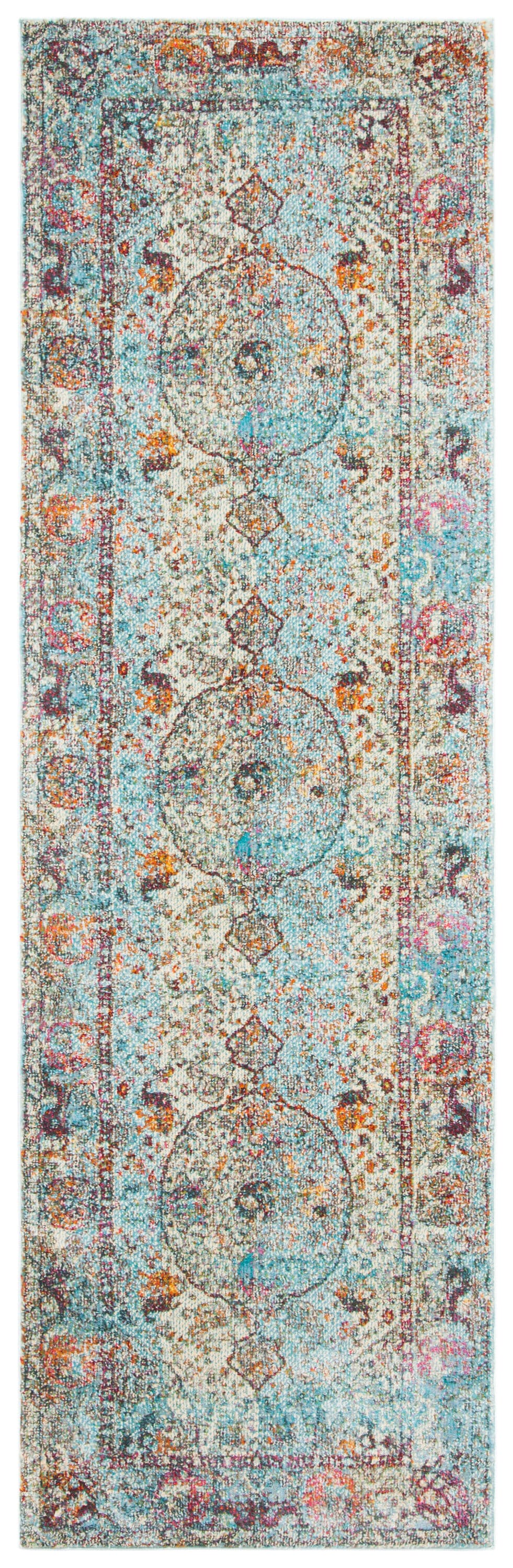 Luxor Turquoise Aqua Hand-Knotted Viscose Runner Rug