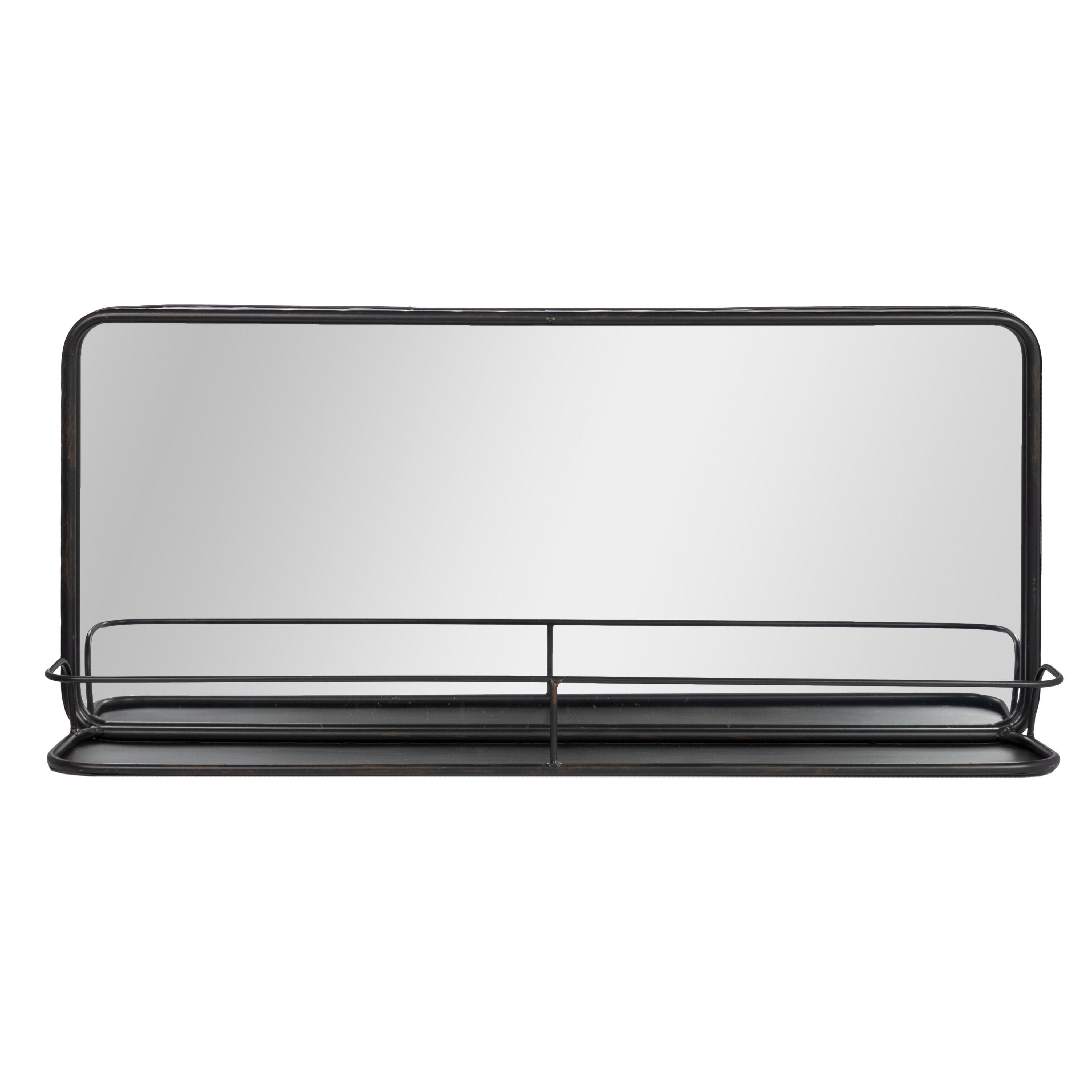 STORIED home DA4676 6.5-in W x 35-in H Grey Framed Wall Mirror