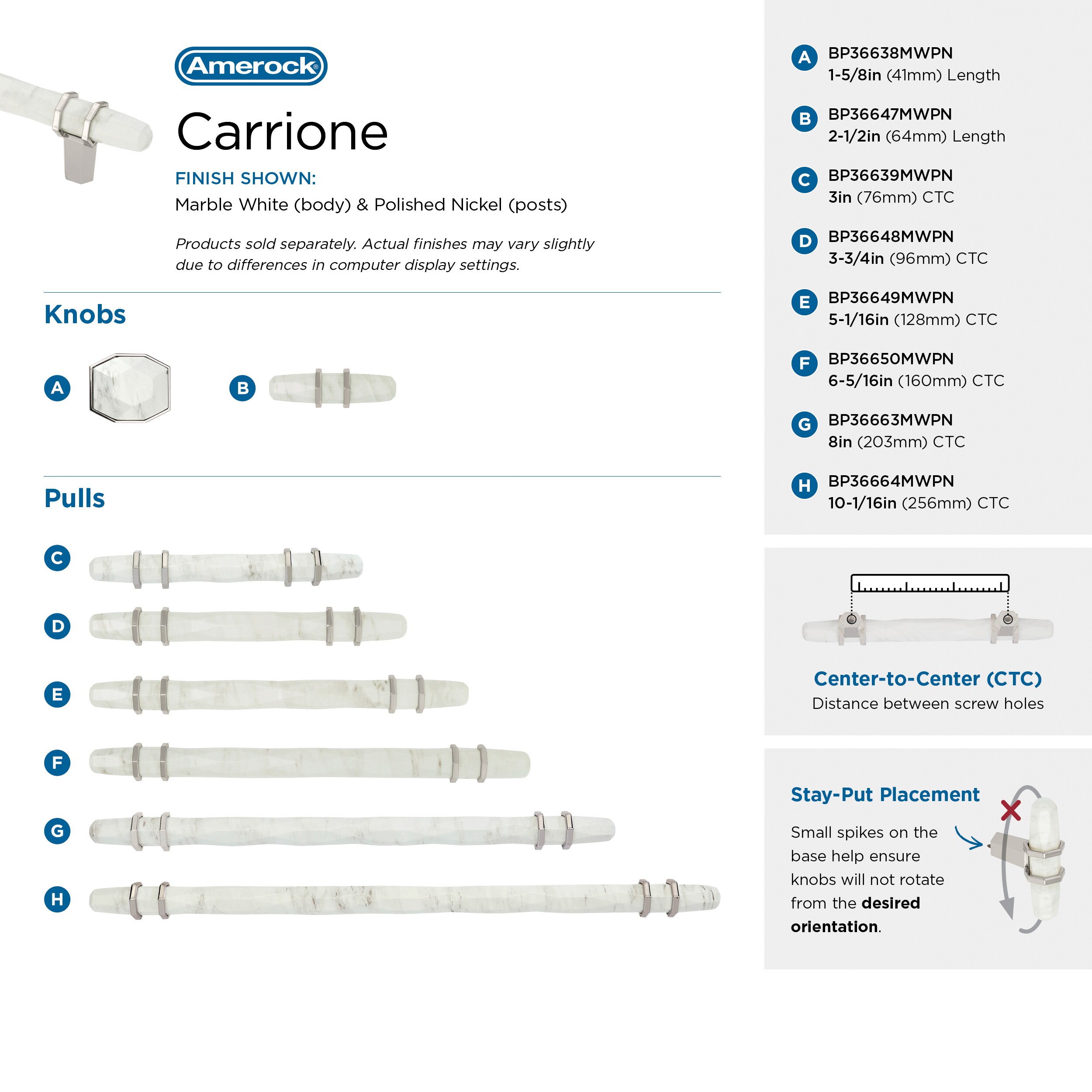 Amerock BP36639MWPN Cabinet-Pulls - View #4
