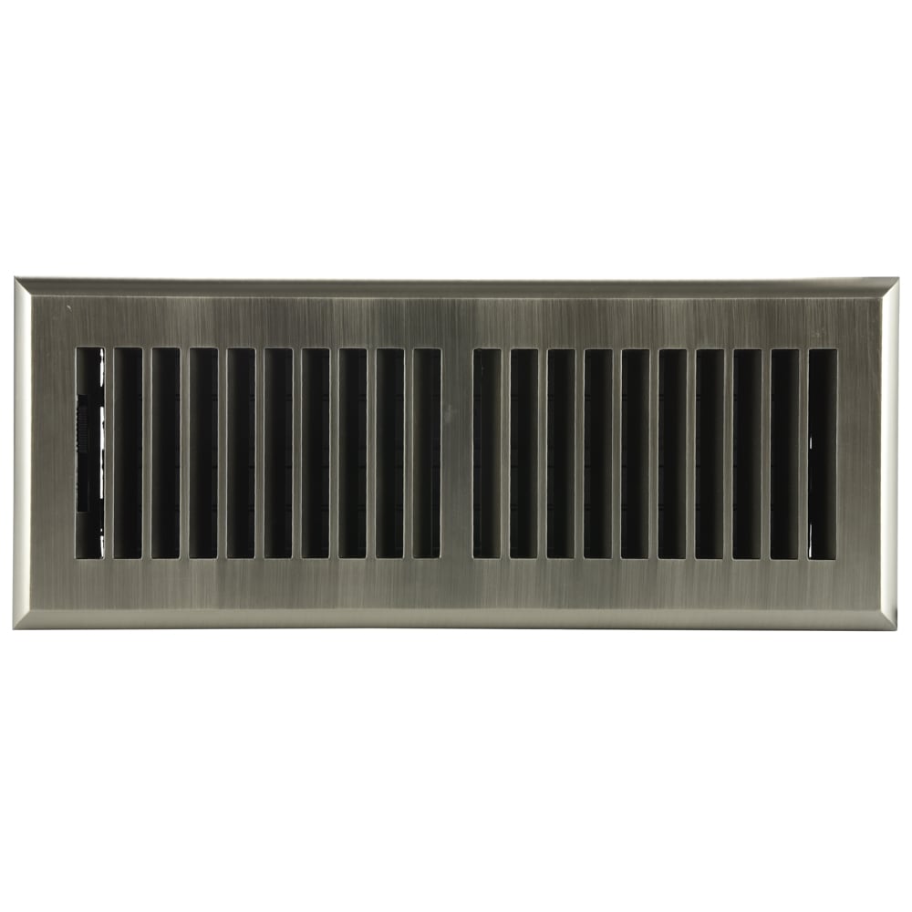 allen + roth 2020412SN 4-in x 12-in ABS resin Satin Nickel Floor Register