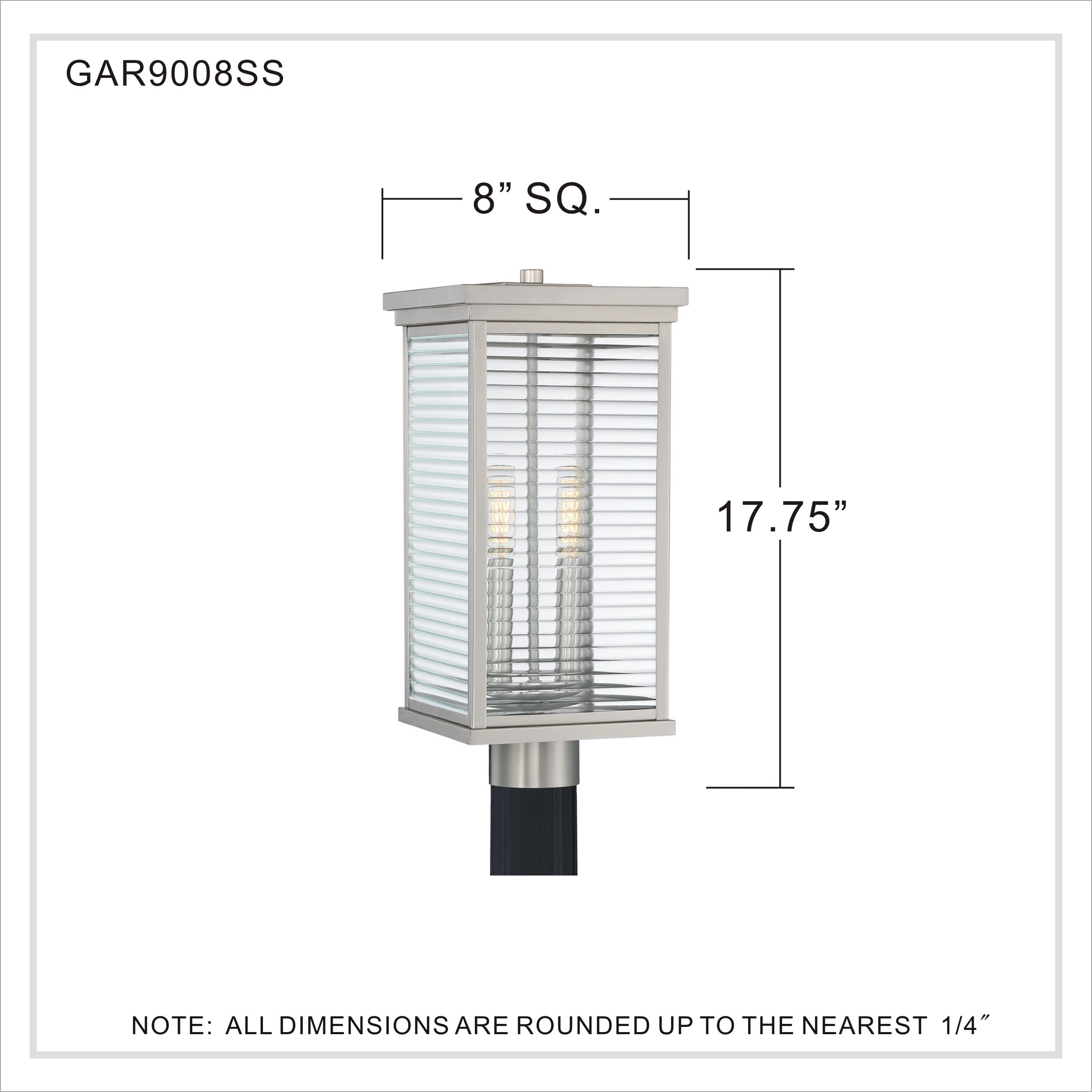 Quoizel Gardner 17.75-in Stainless Steel Transitional Outdoor Light ...