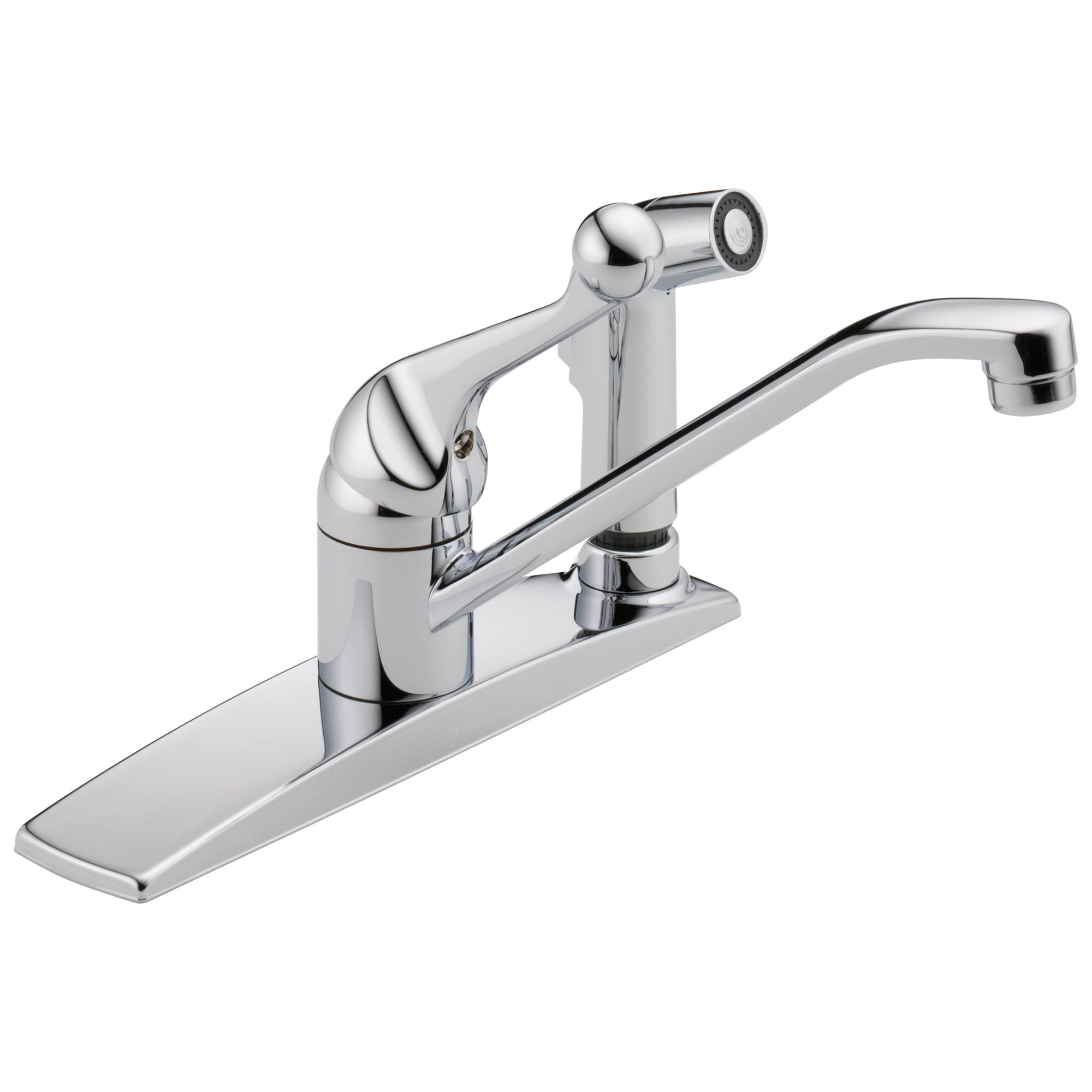 Delta Classic Chrome Single Handle Low-arc Kitchen Faucet with Deck ...