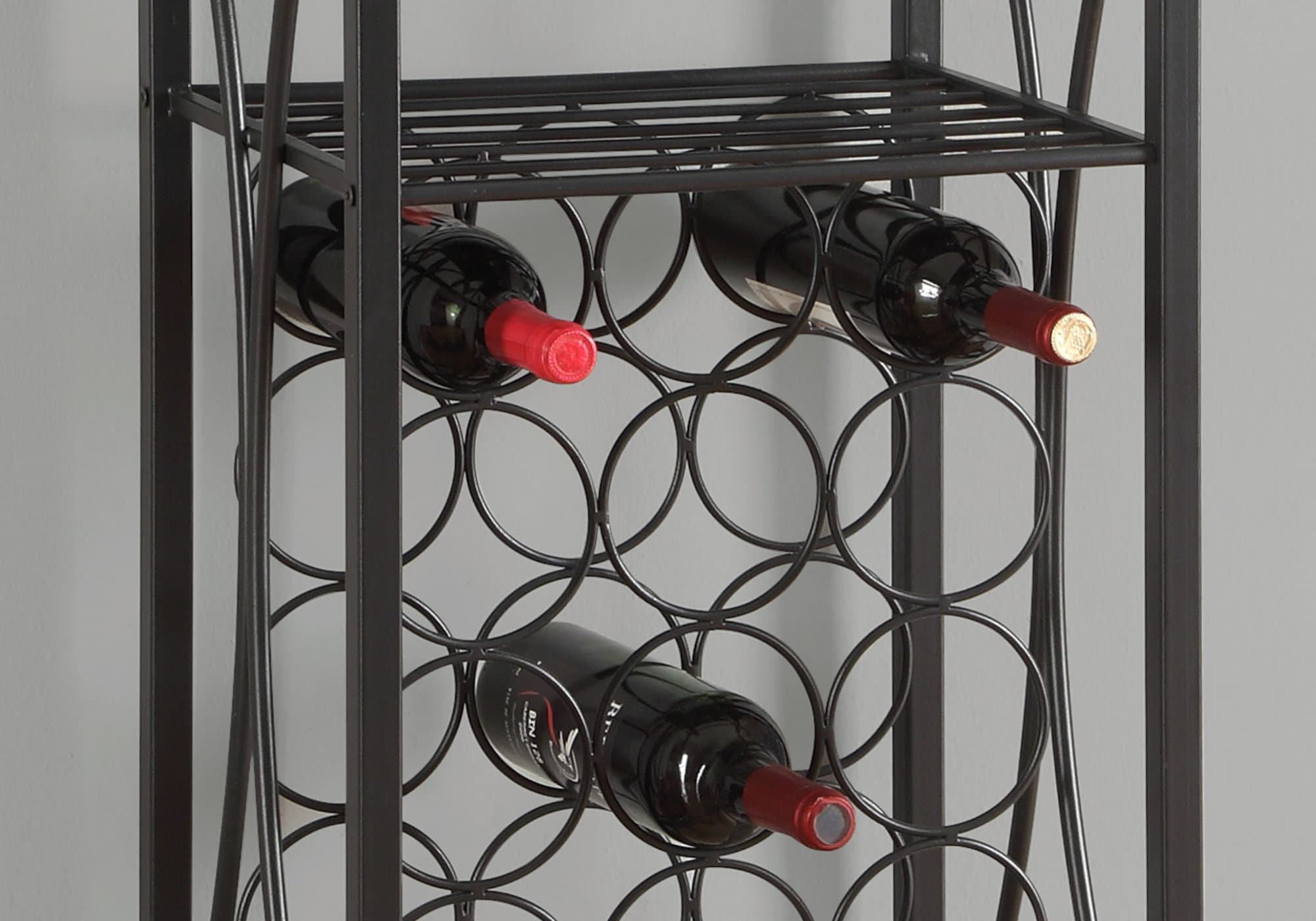 Industrial Black Metal 41" Wine and Glass Rack
