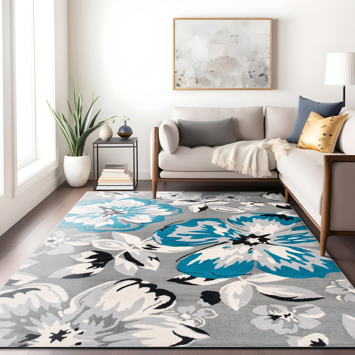 World Rug Gallery 9098 BLUE 5X7 rugs - View #6