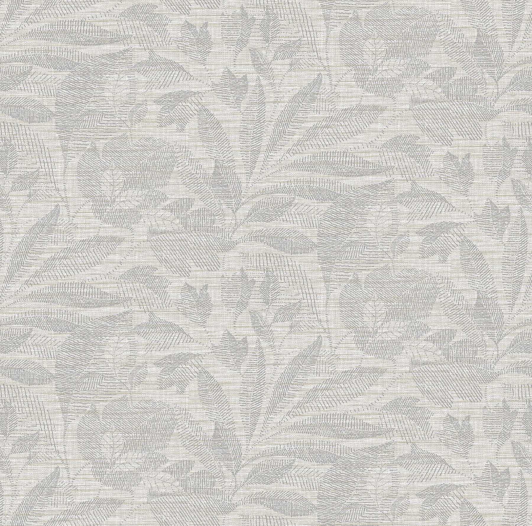 A-Street Prints 2971-86152 Dimensions 60.8-Sq. Feet Silver Vinyl Textured Ivy/Vines 3D Unpasted Wallpaper