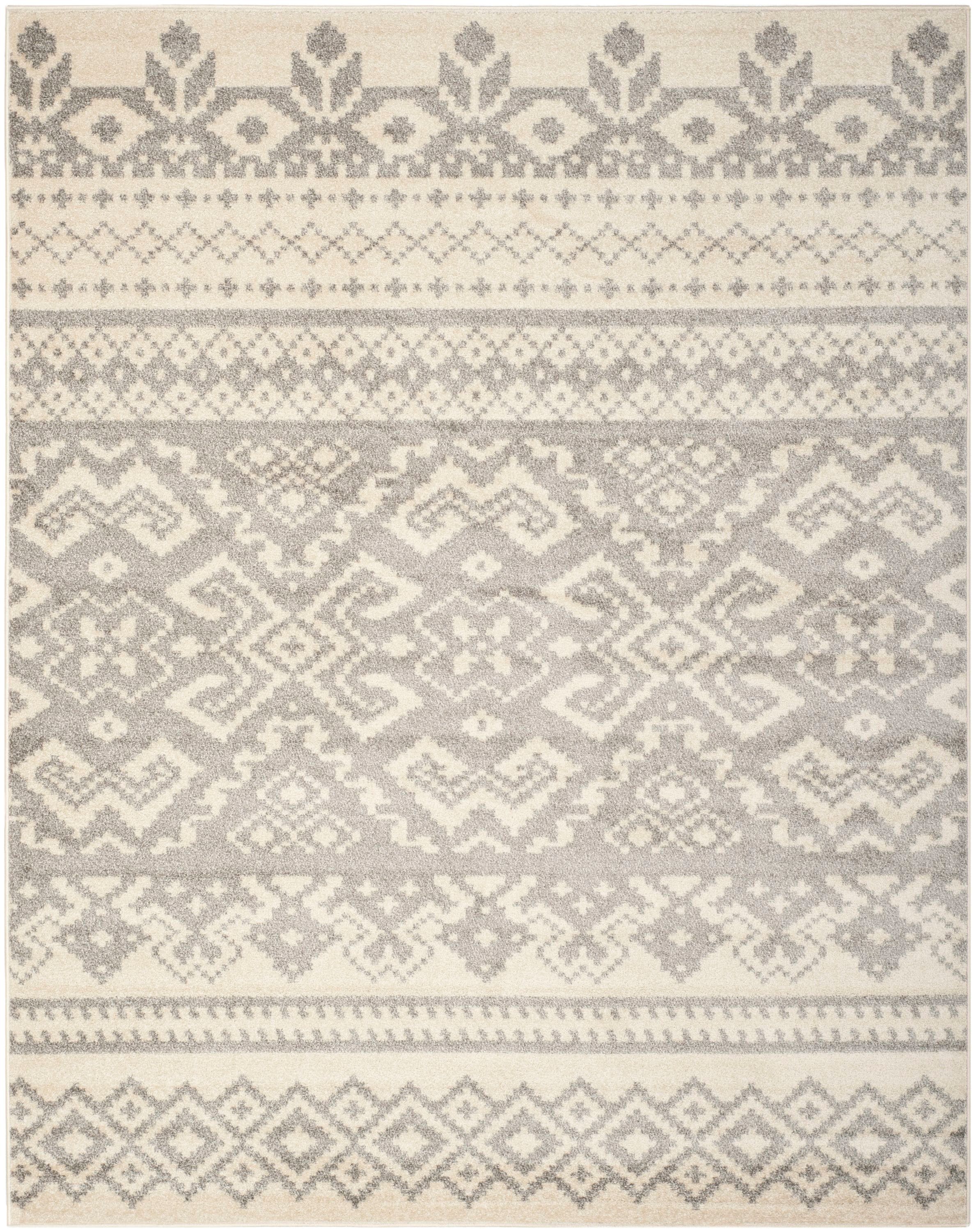 Safavieh ADR107B-9 Adirondack Taos 9 x 12 (ft) Loomed Polypropylene Ivory/Silver Rectangular Indoor Lodge Area rug