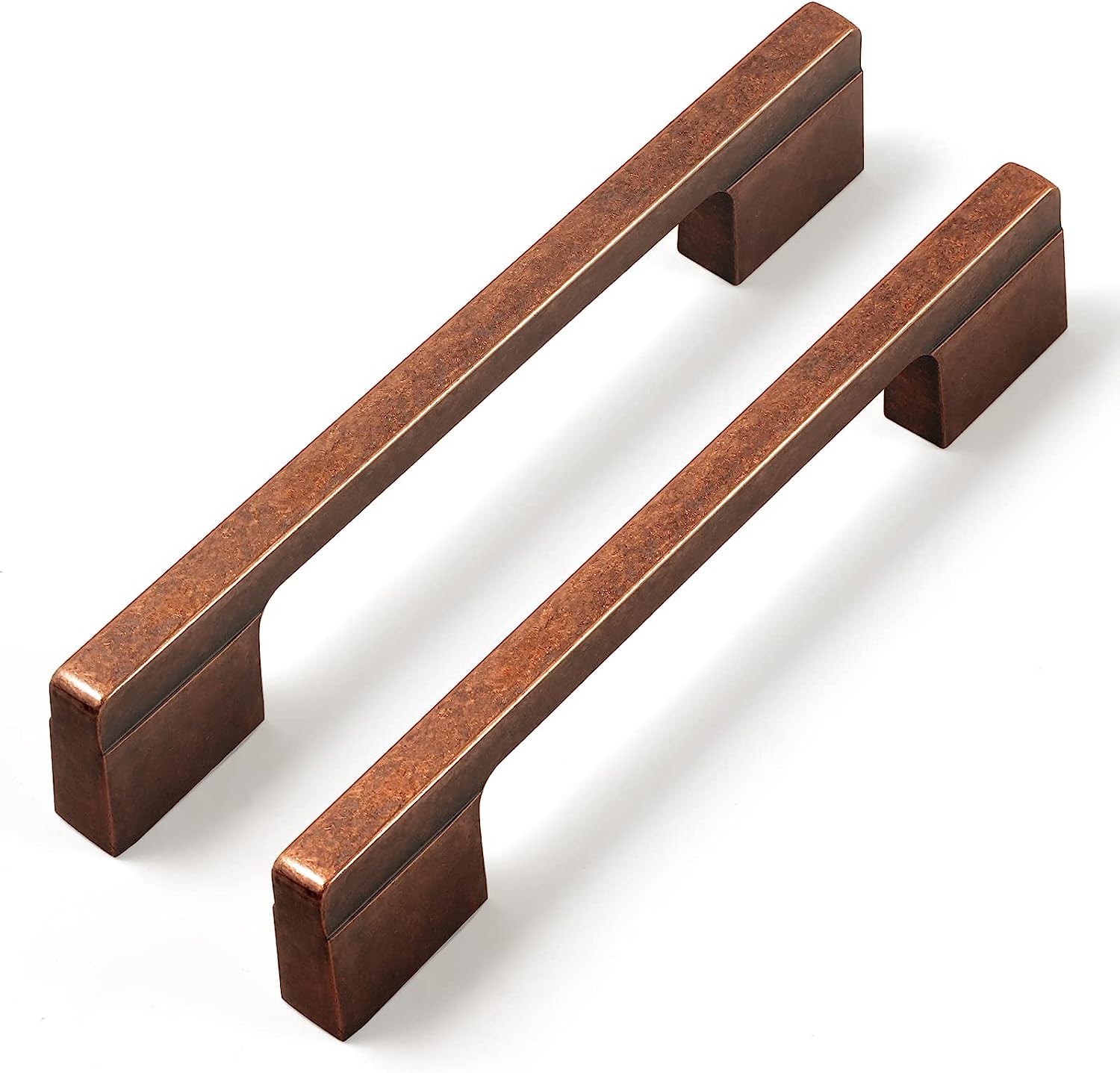 Miaokesen 1816AC-96 3-3/4-in , 96mm Center to Center Antique Copper Dual Mount Rectangular Handle Drawer Pulls 6 -Pack
