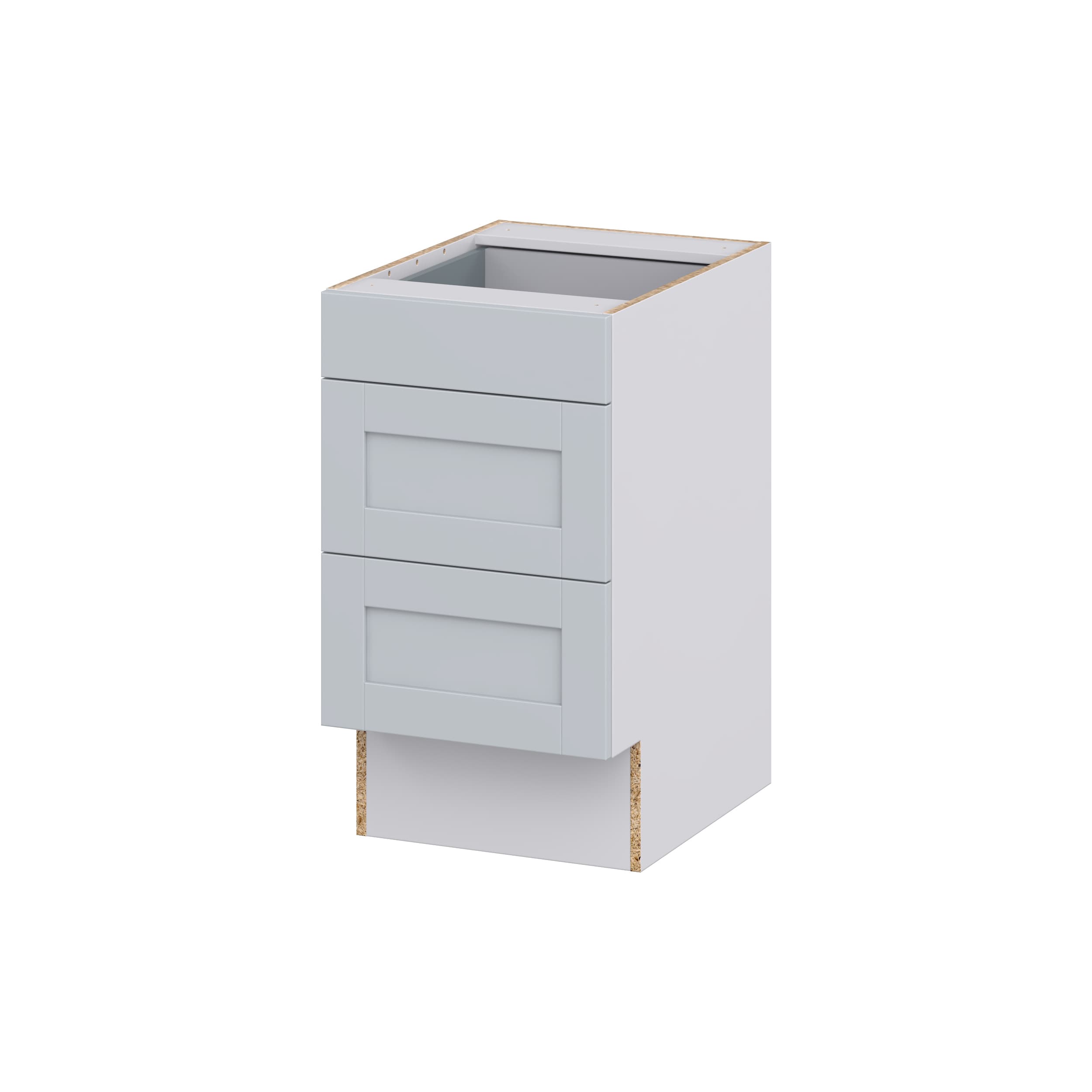 Hugo&Borg Beaumont 18-in W x 32.5-in H x 24-in D Slate Gray 3-Drawer Base Fully Assembled Cabinet (Recessed Panel Style)